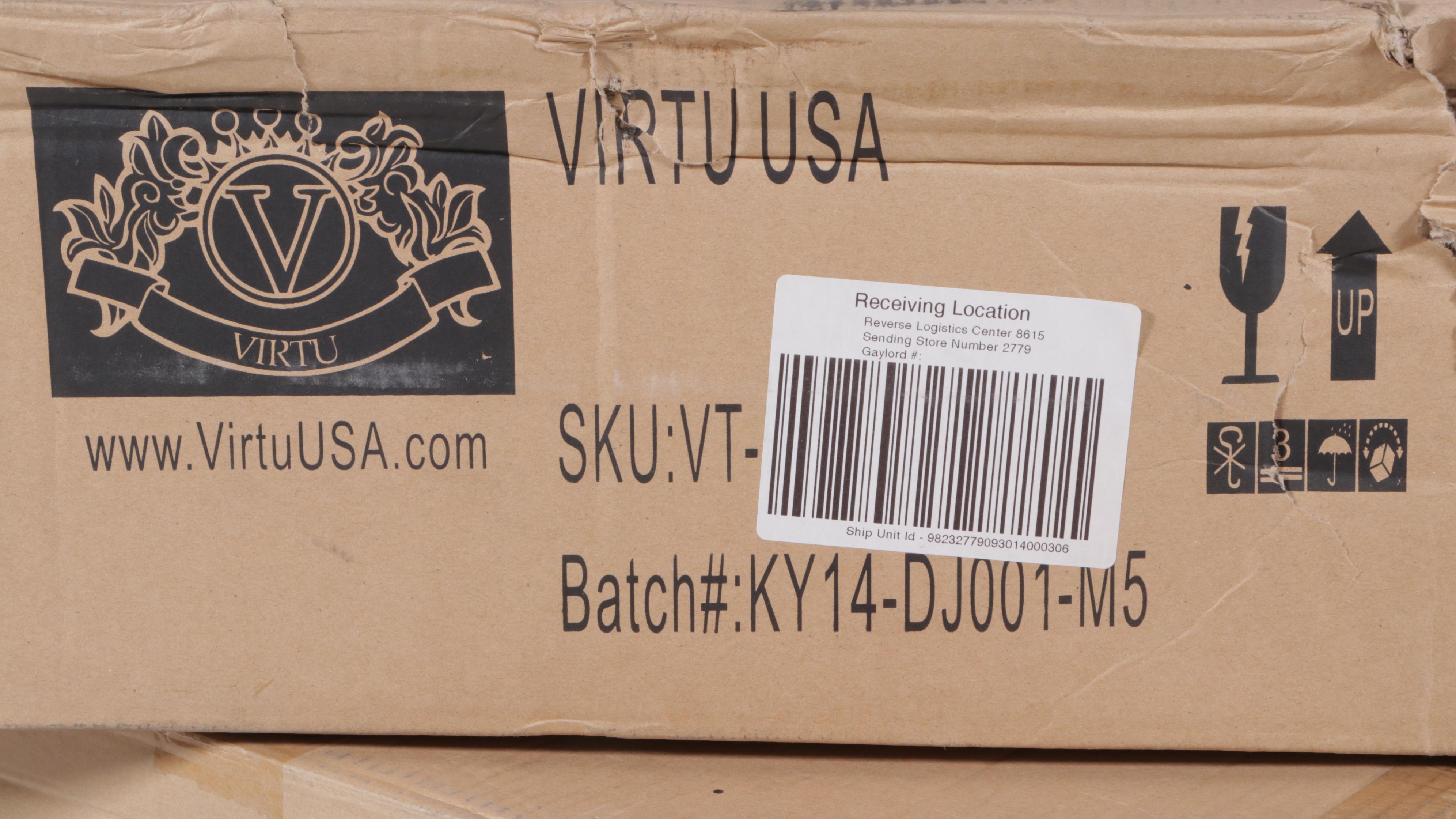 Virtu USA "Dior" Bath Vanity Cabinet Plus Sink and Wall Mirror in Zebra Grey