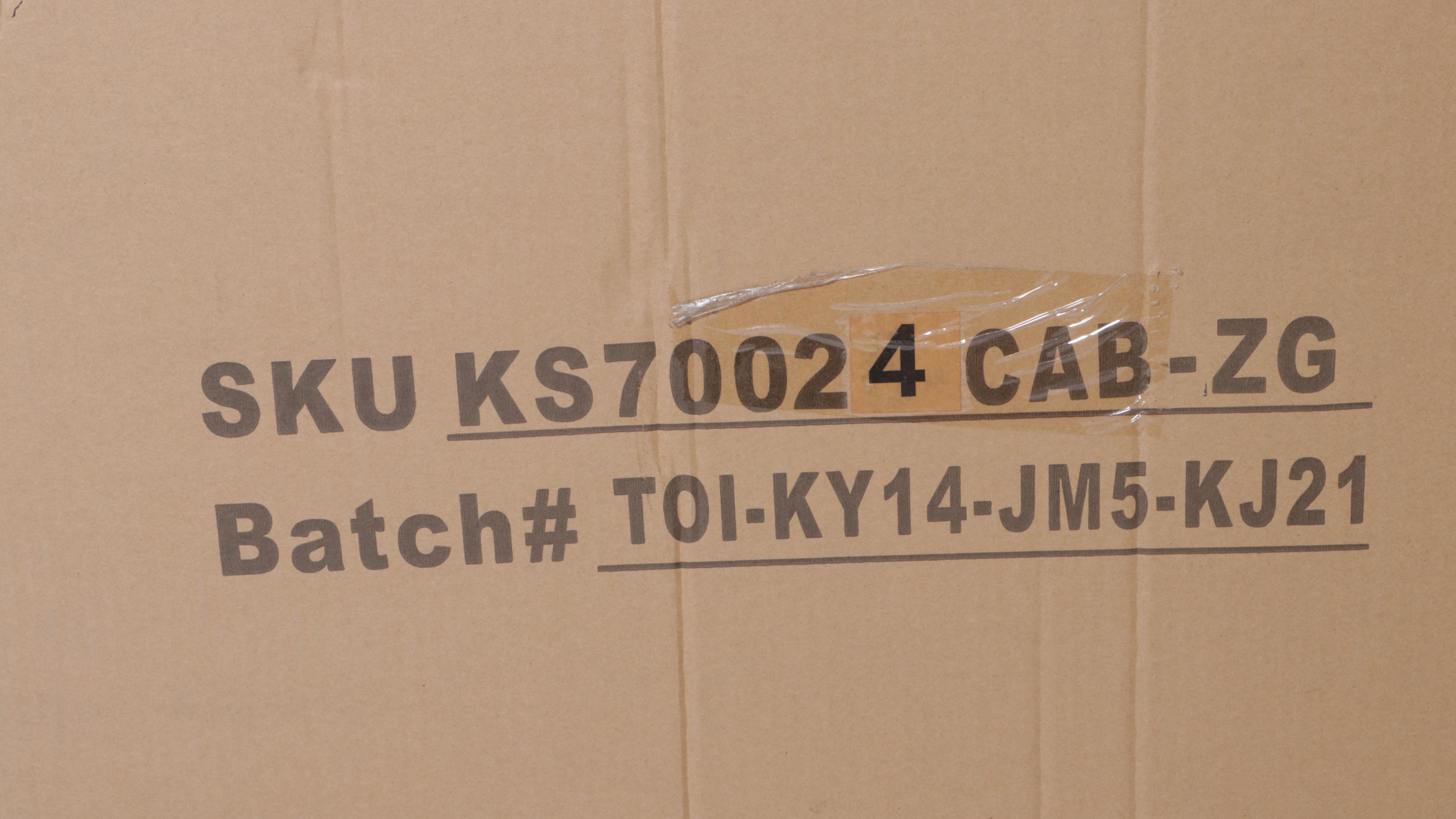 Virtu USA "Dior" Bath Vanity Cabinet Plus Sink and Wall Mirror in Zebra Grey