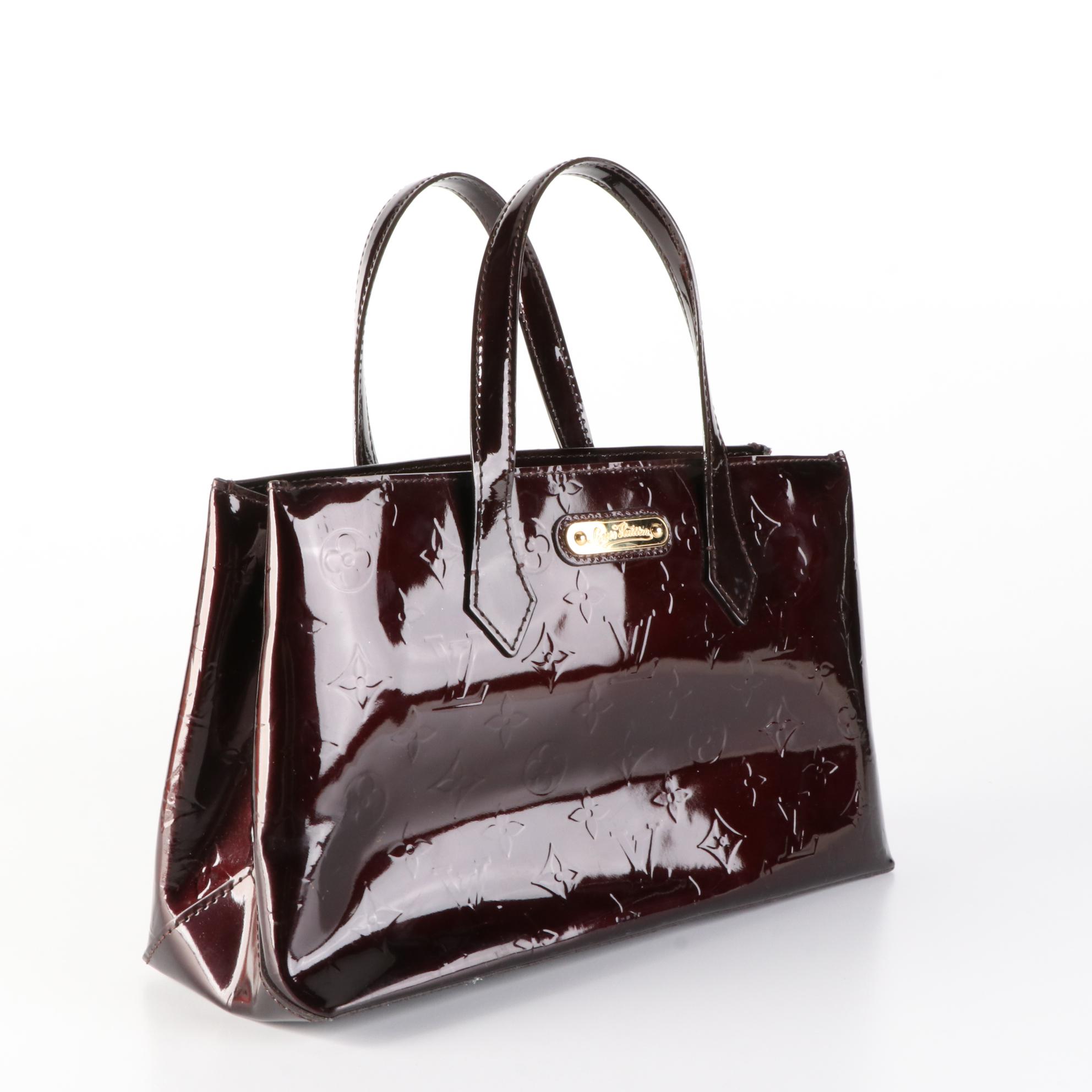 Louis Vuitton Wilshire Handbag in Amarante Monogram Vernis