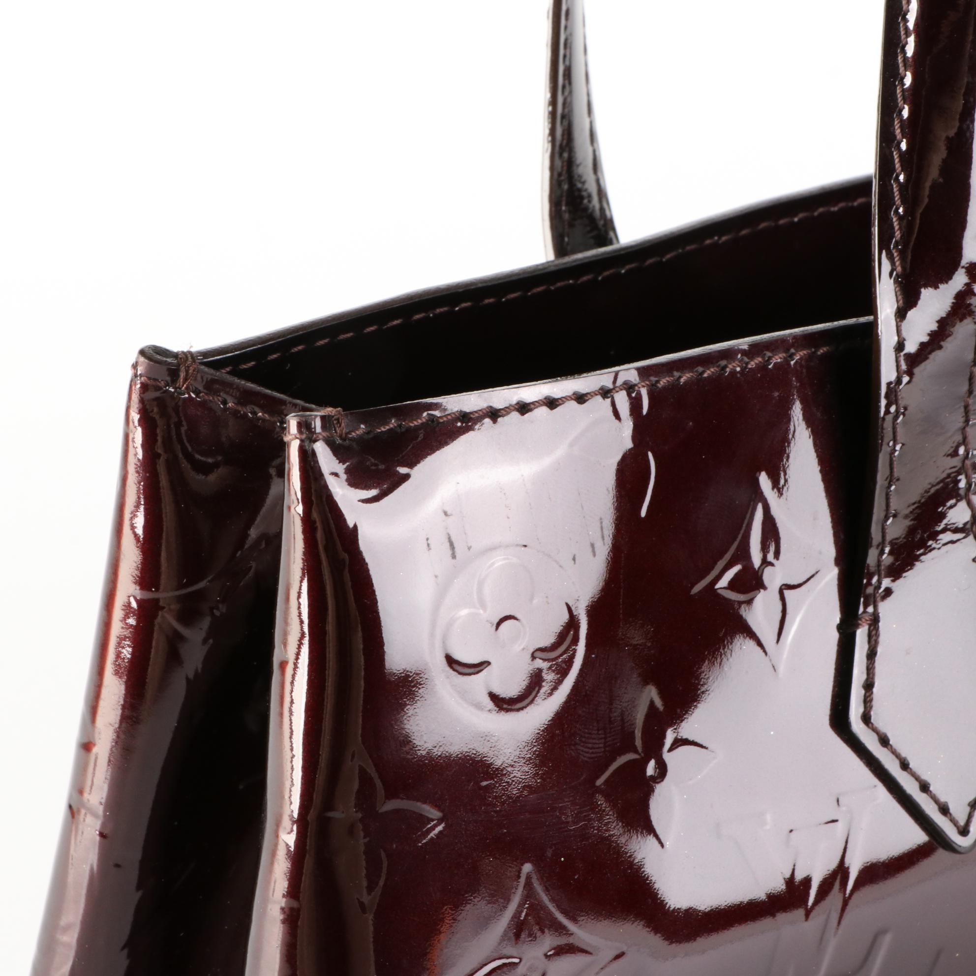 Louis Vuitton Wilshire Handbag in Amarante Monogram Vernis