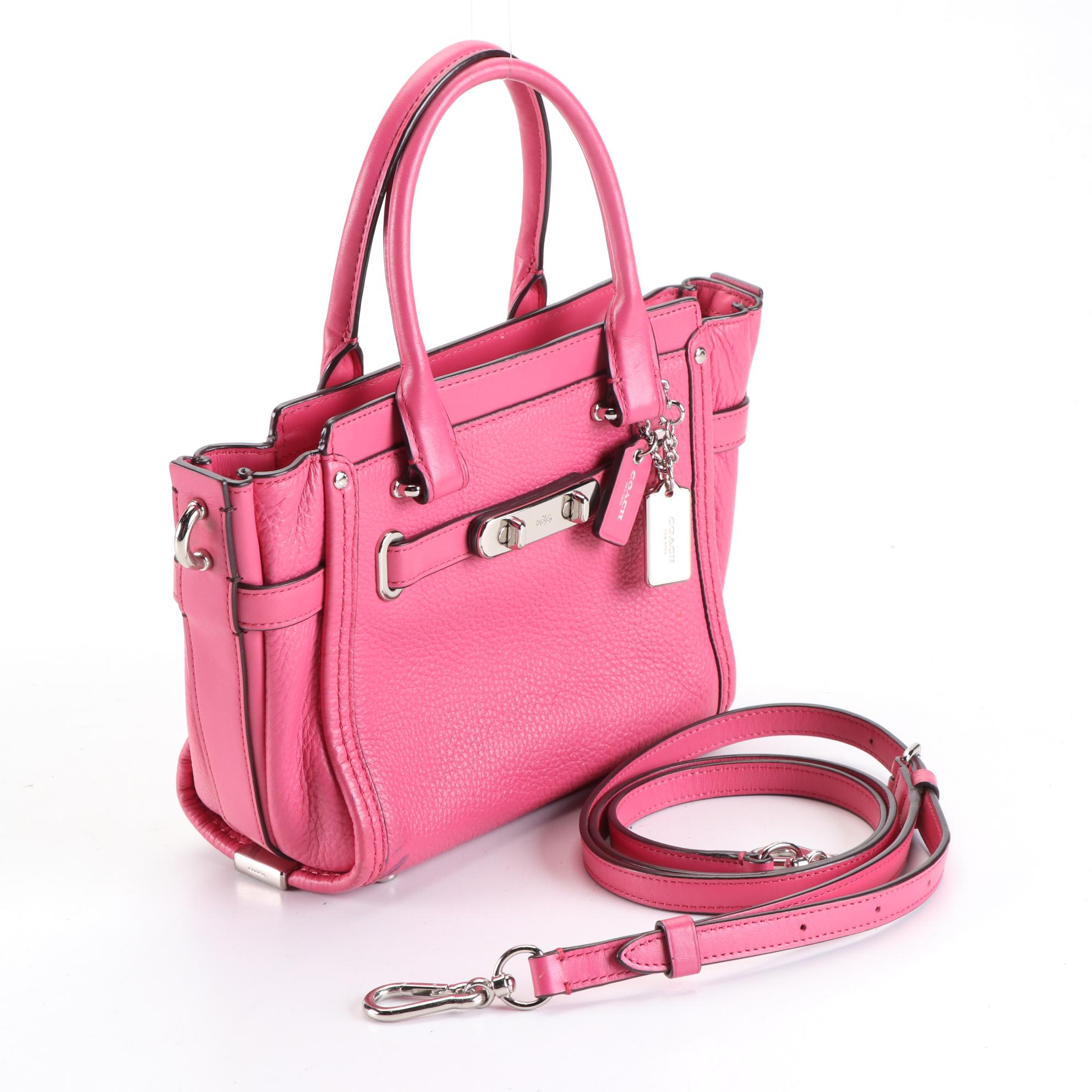 Coach Dahlia Swagger Two-Way Carryall Handbag in Pebble Grain Leather