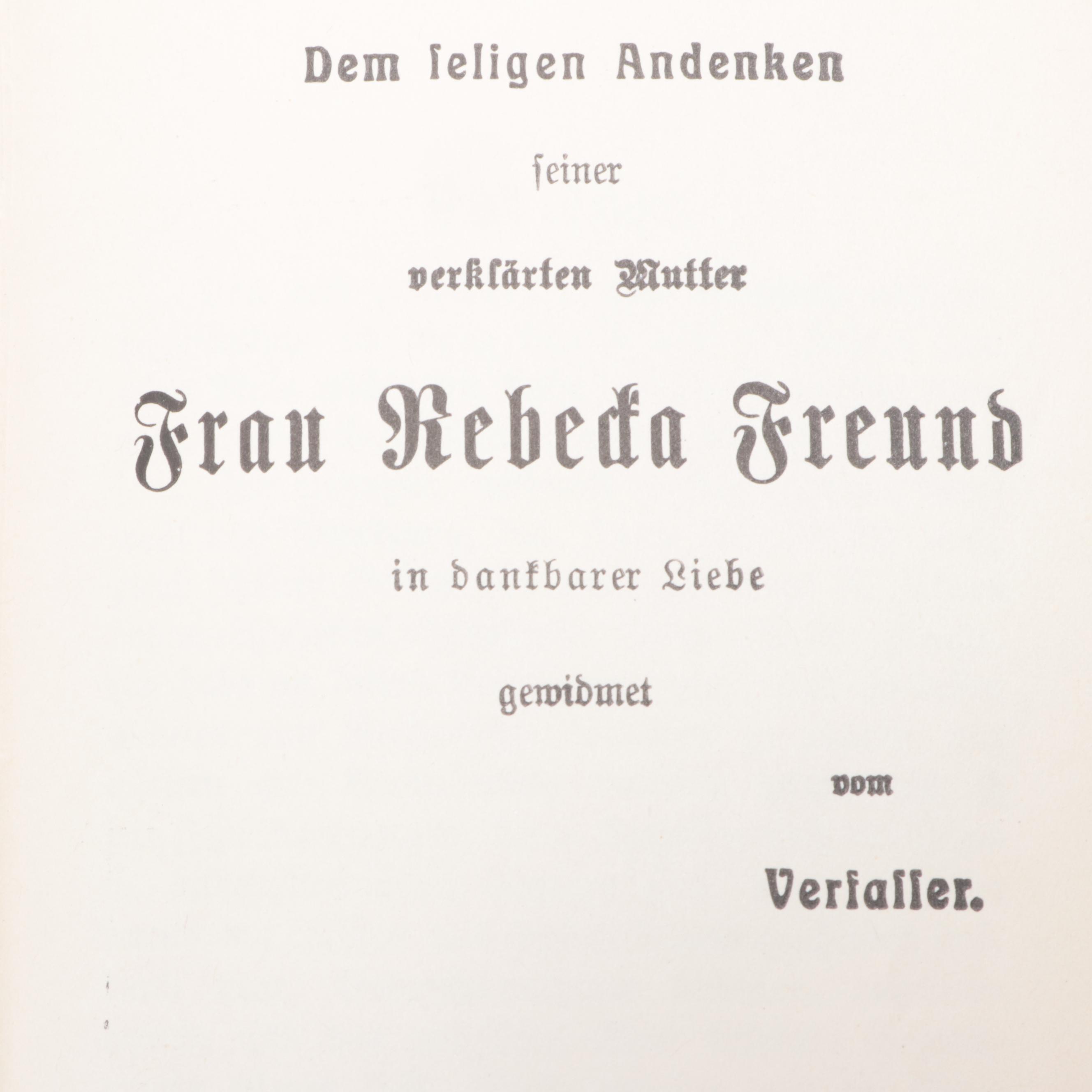 German Language "Hanna" by Jacob Freund, Early 20th Century