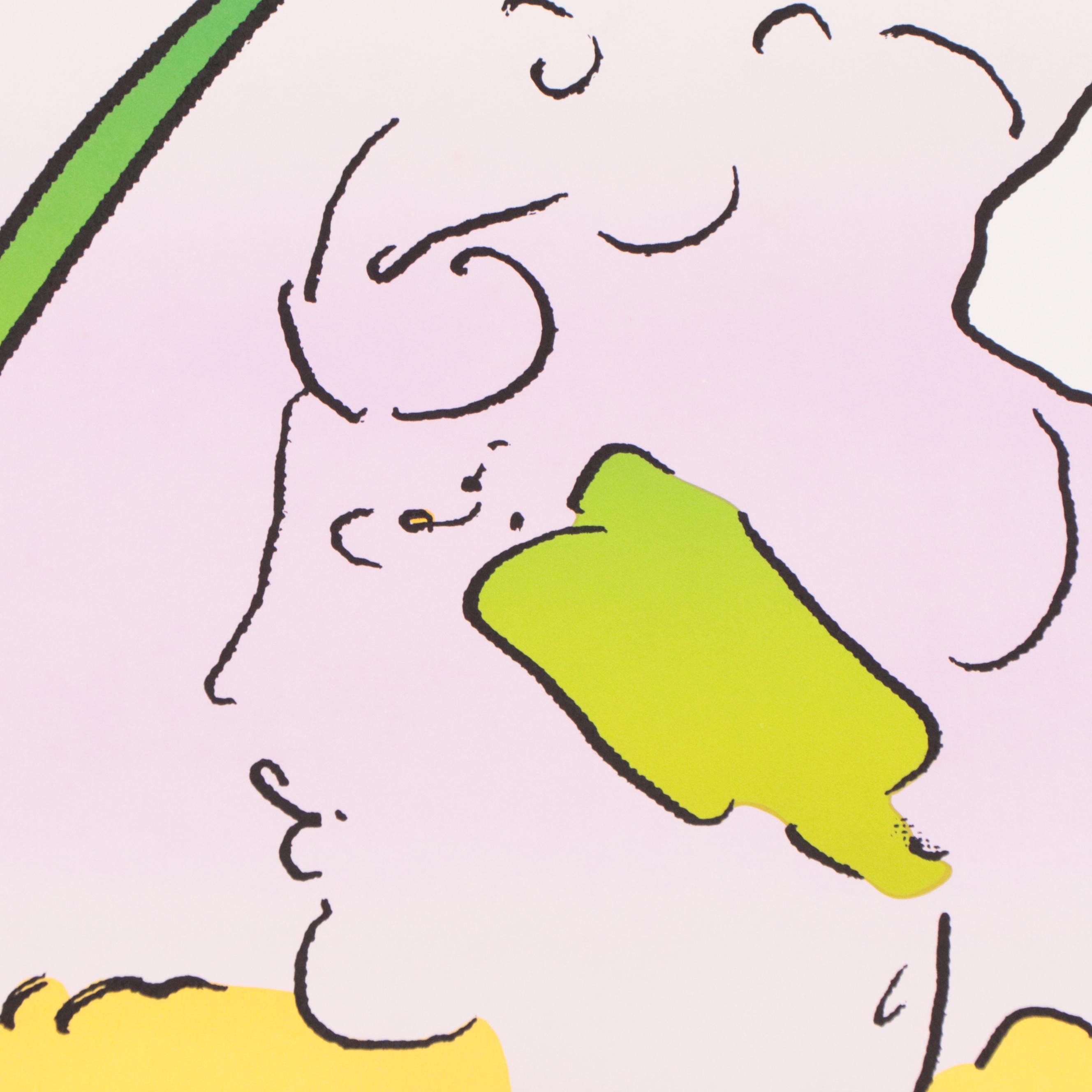 Peter Max Psychedelic Figurative Lithograph "In Horizon," 1983