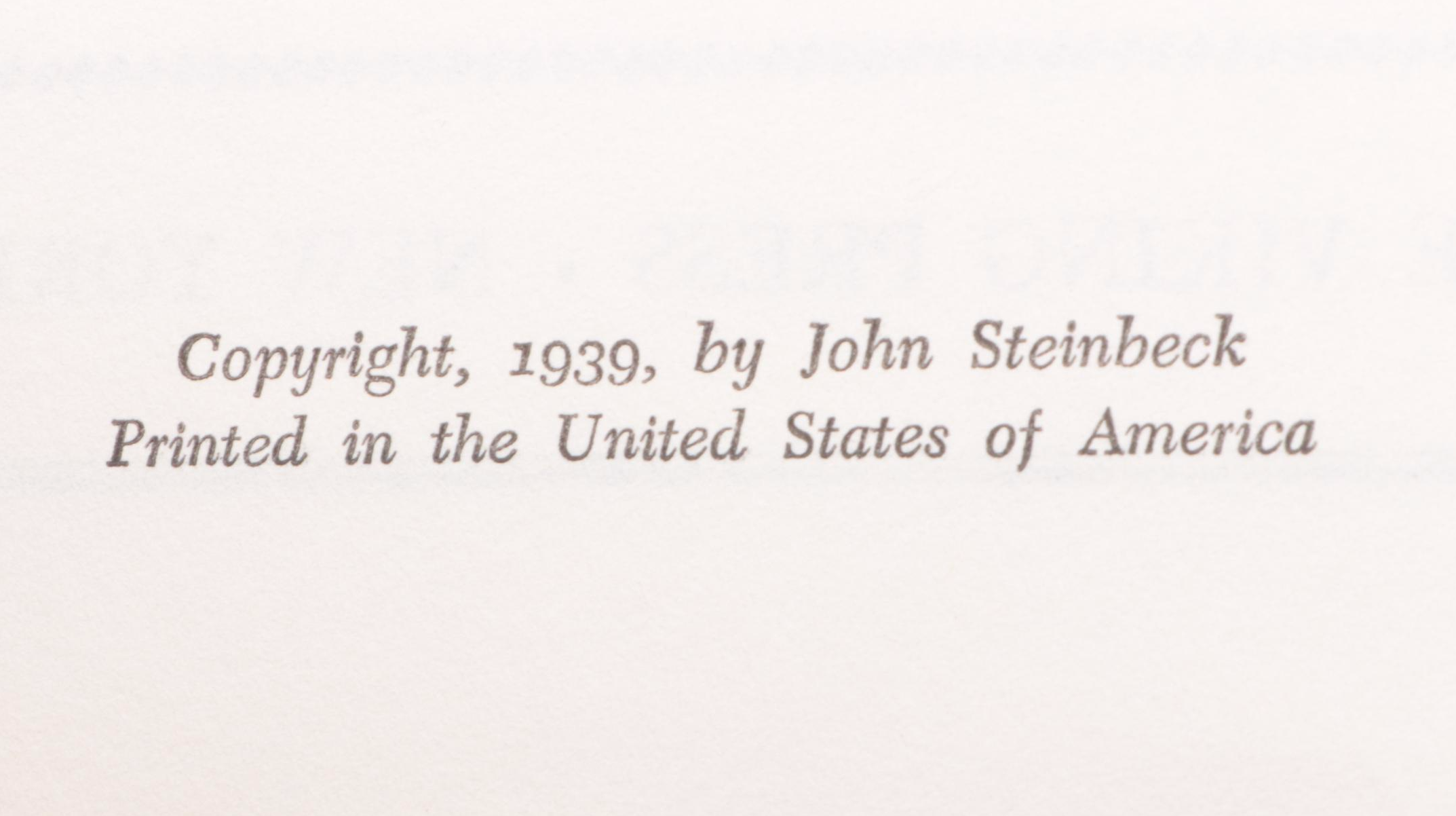 "The Grapes of Wrath" by John Steinbeck, 1939