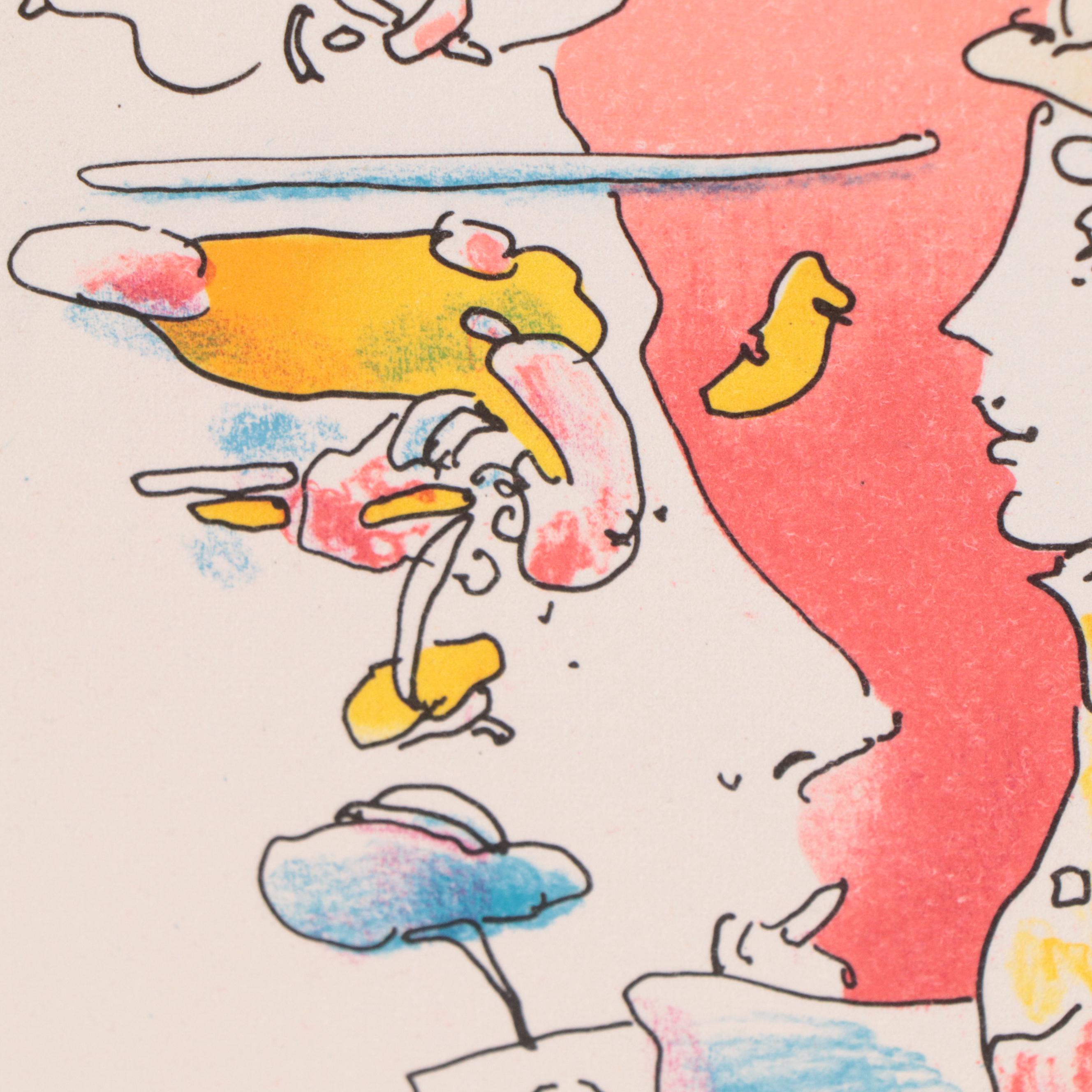 Peter Max Psychedelic Figurative Lithograph "Cosmic Holiday," 1981