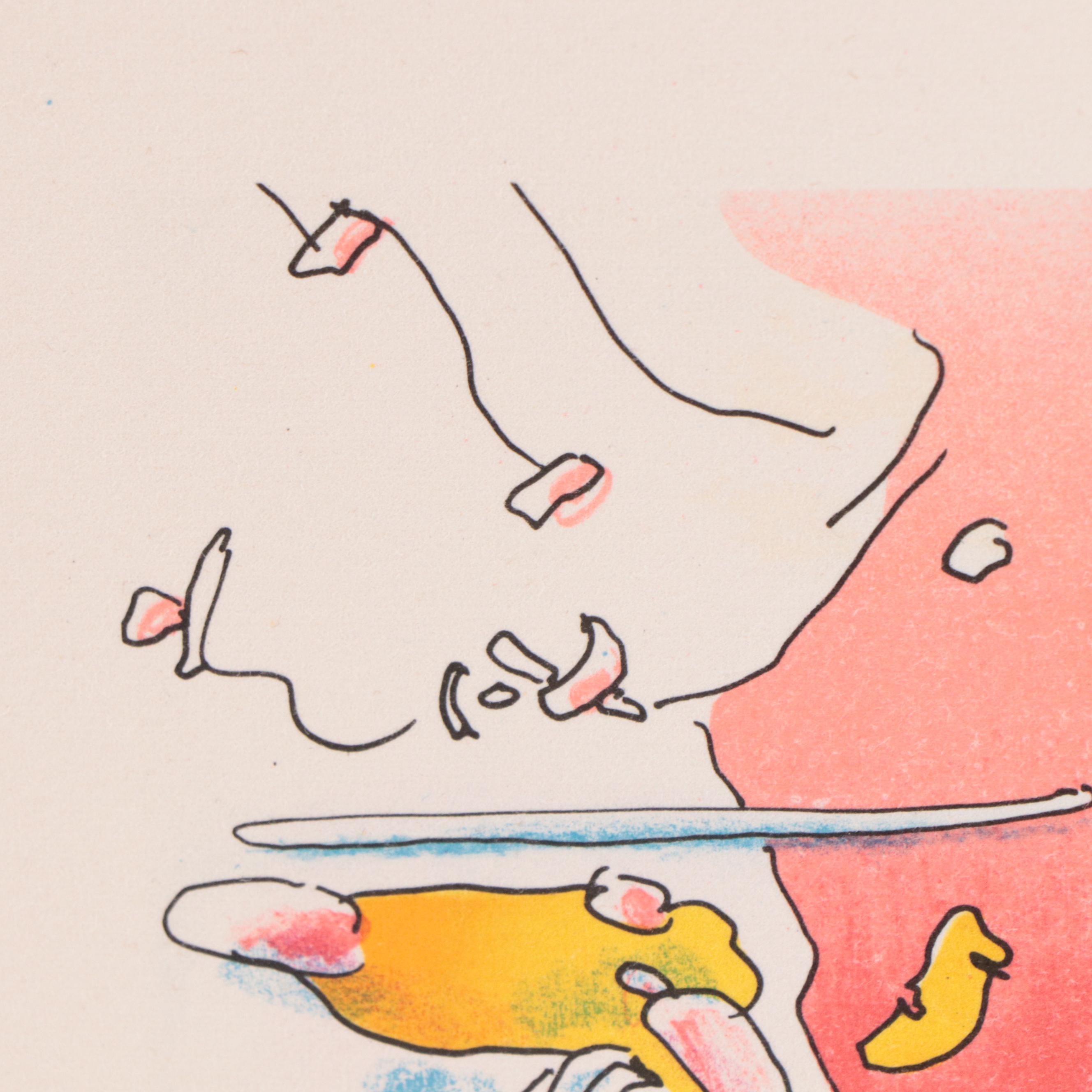 Peter Max Psychedelic Figurative Lithograph "Cosmic Holiday," 1981