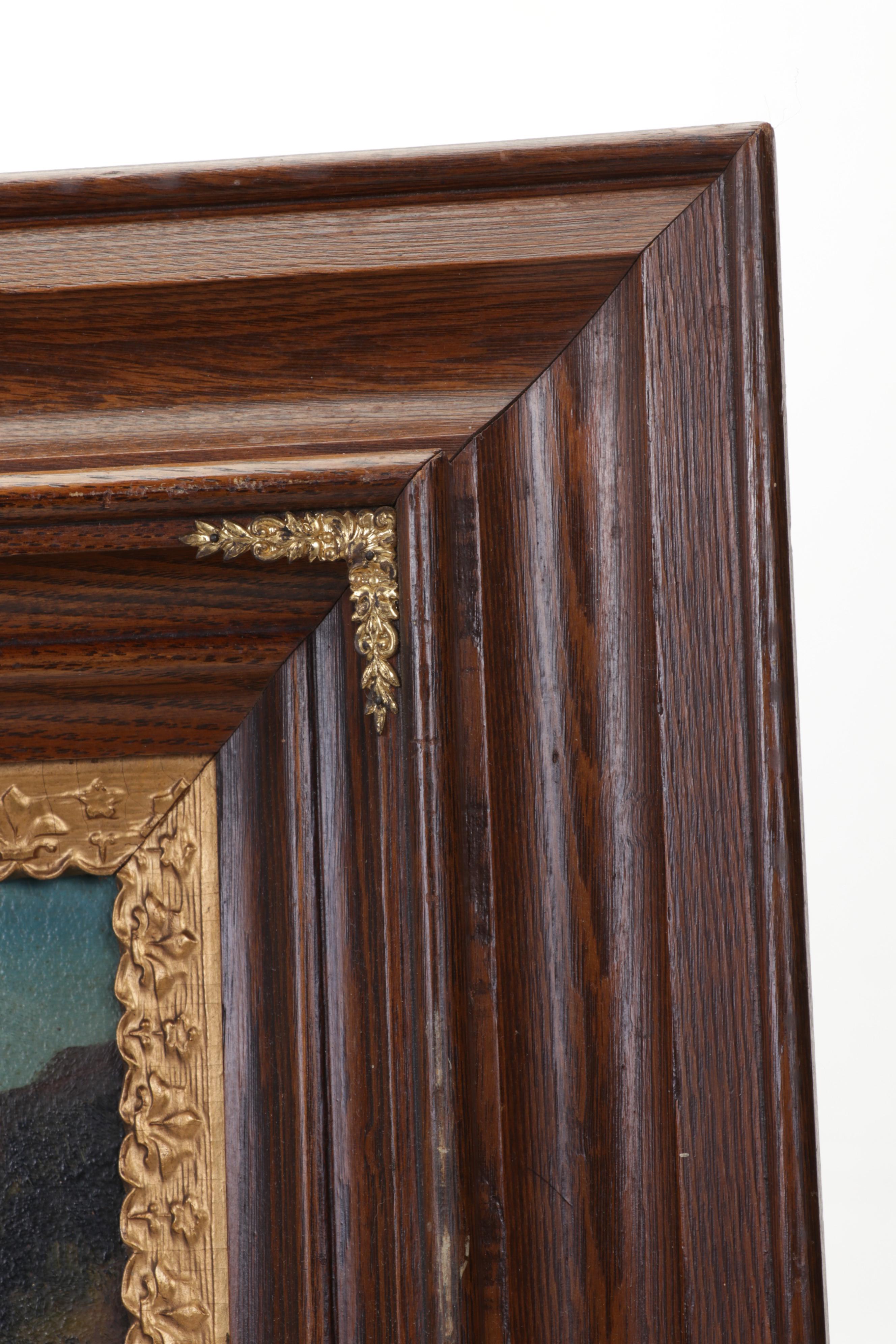 F.S. Perkins Oil Painting of Mountainside Lake