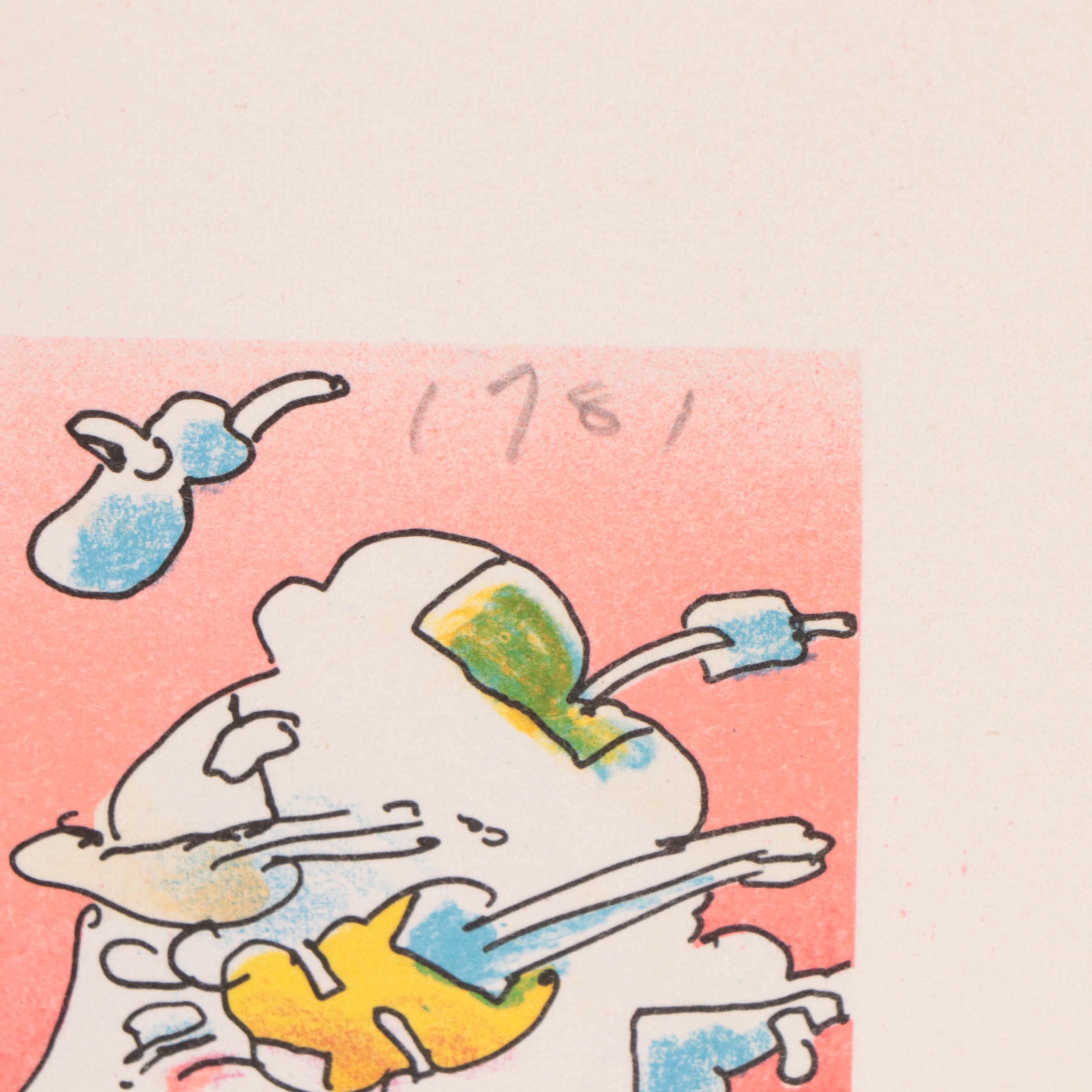 Peter Max Psychedelic Figurative Lithograph "Cosmic Holiday," 1981