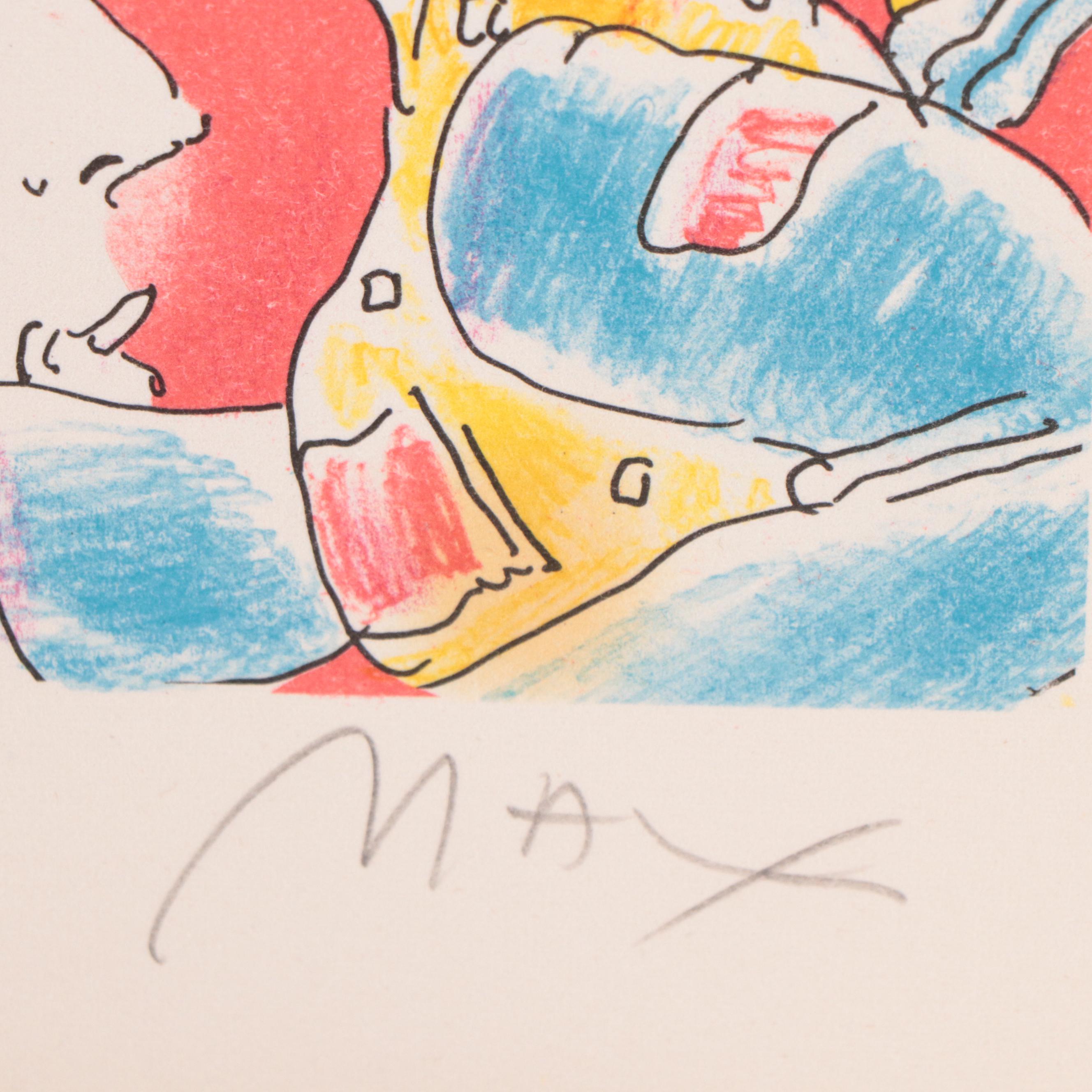 Peter Max Psychedelic Figurative Lithograph "Cosmic Holiday," 1981