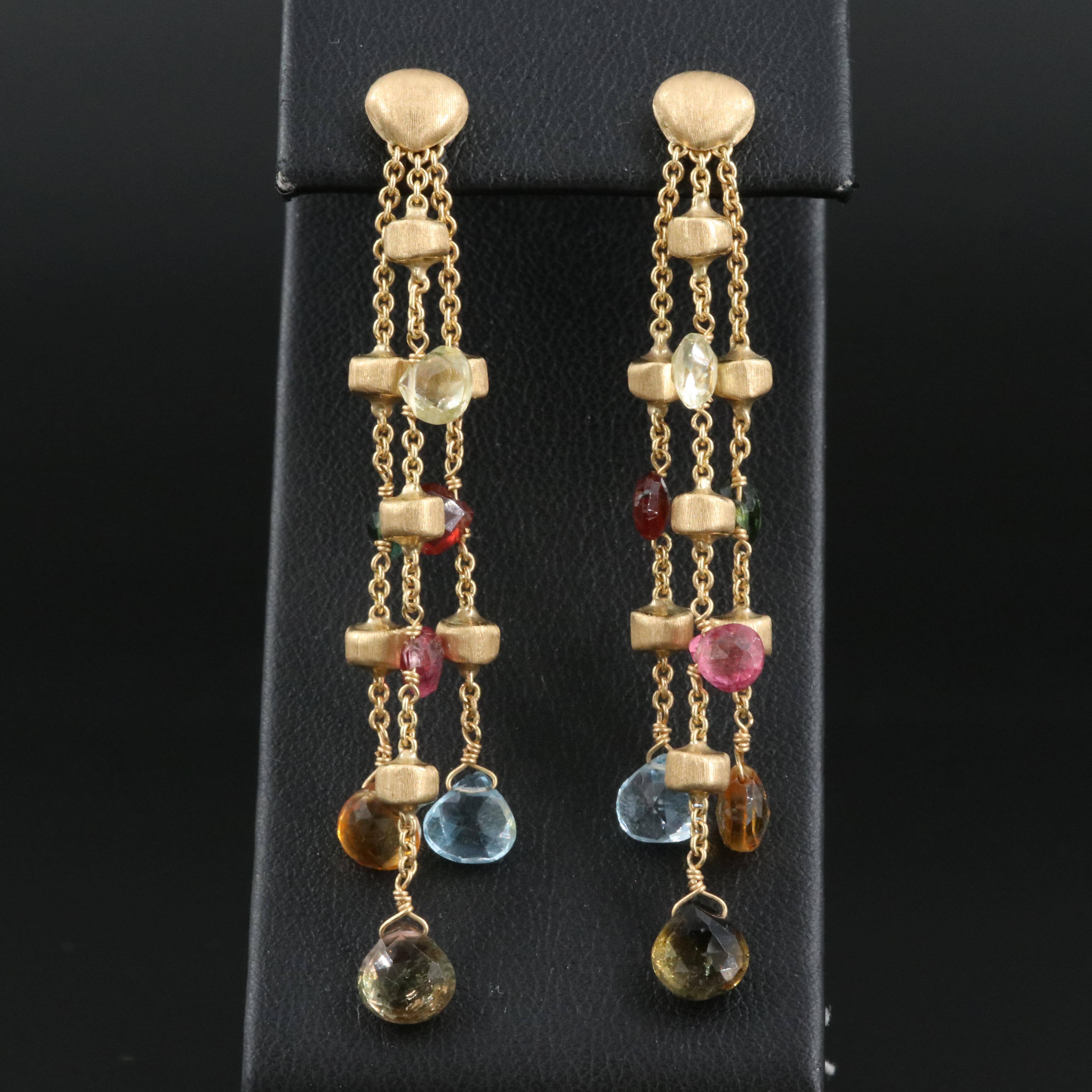 Marco Bicego "Paradise" 18K Tourmaline and Topaz Earrings