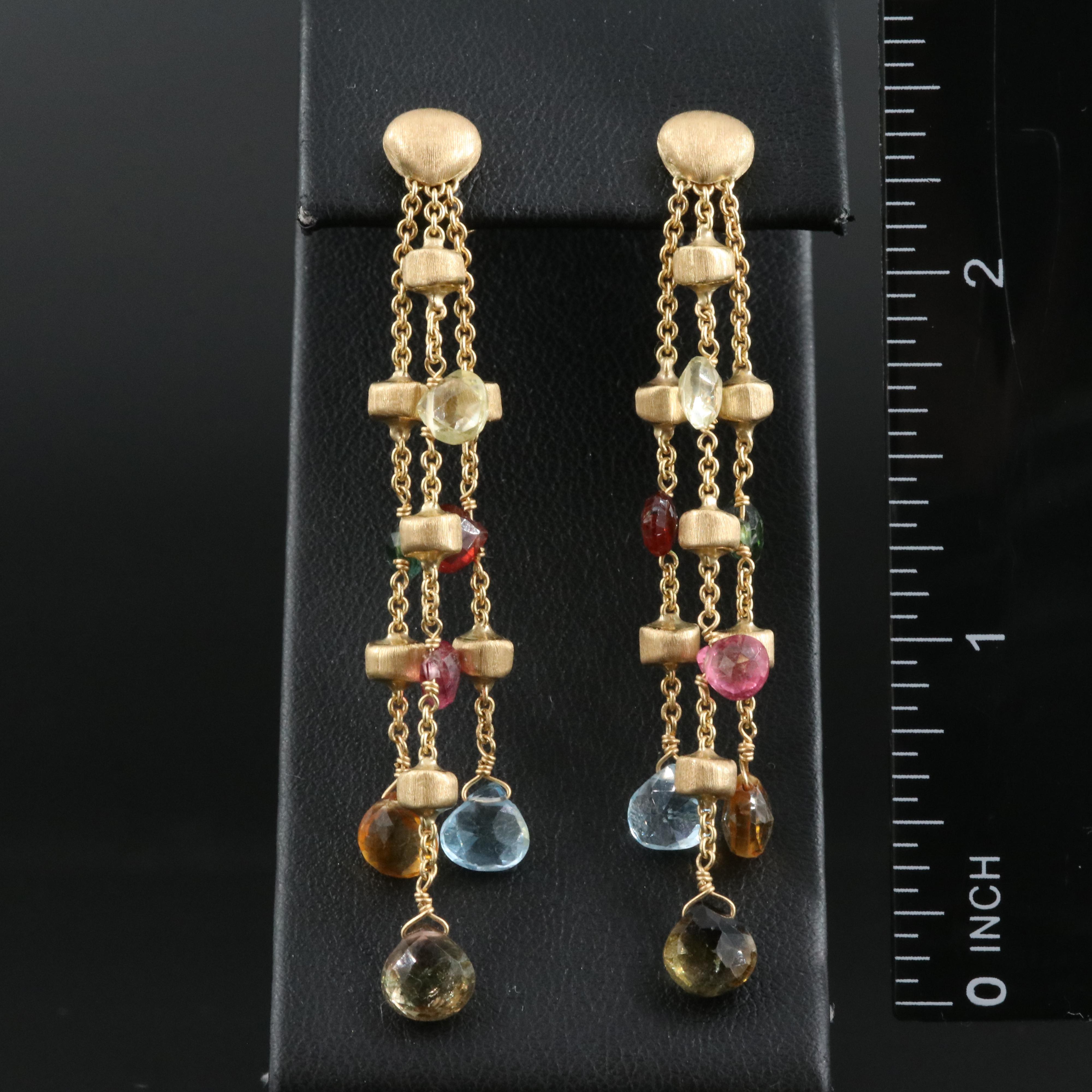 Marco Bicego "Paradise" 18K Tourmaline and Topaz Earrings