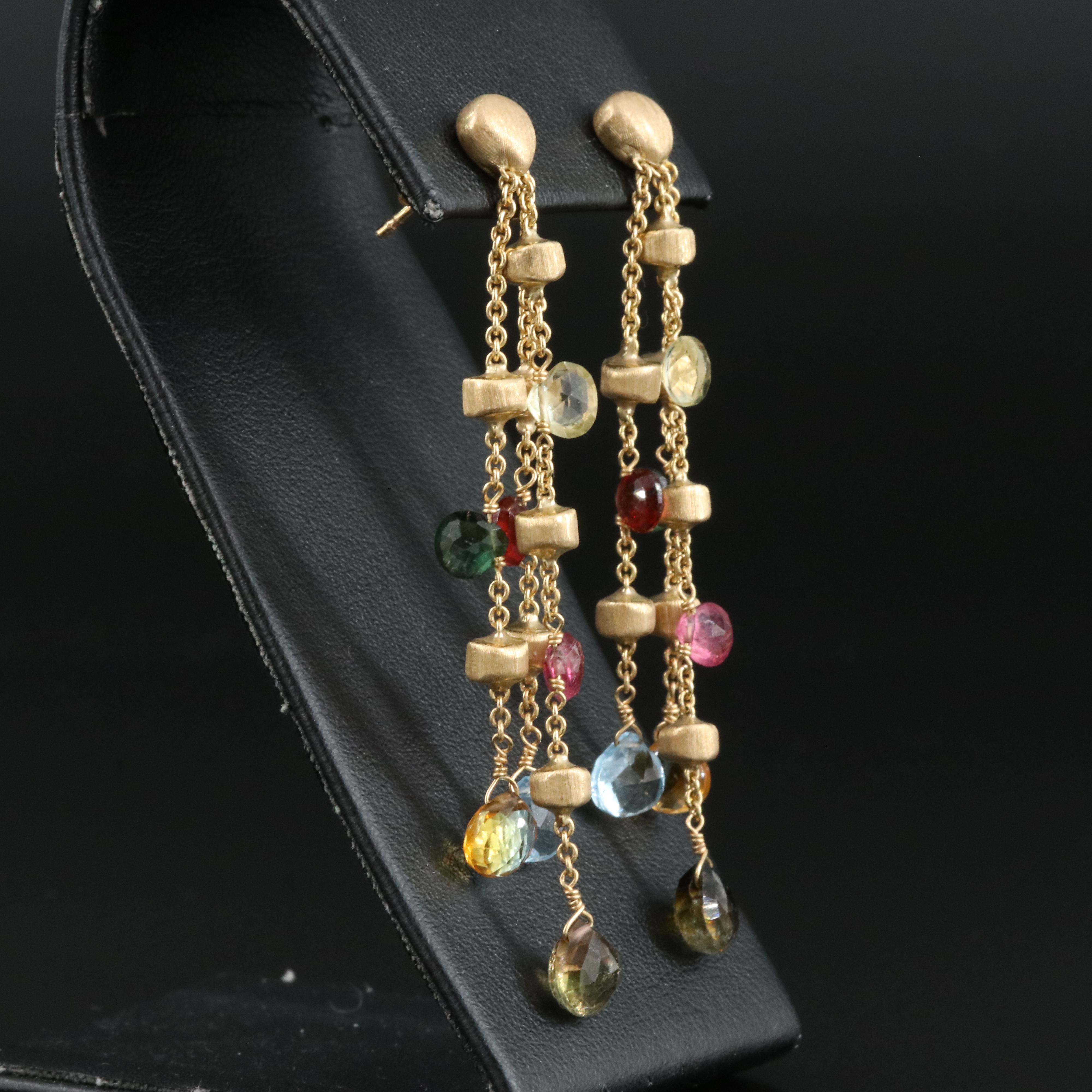 Marco Bicego "Paradise" 18K Tourmaline and Topaz Earrings