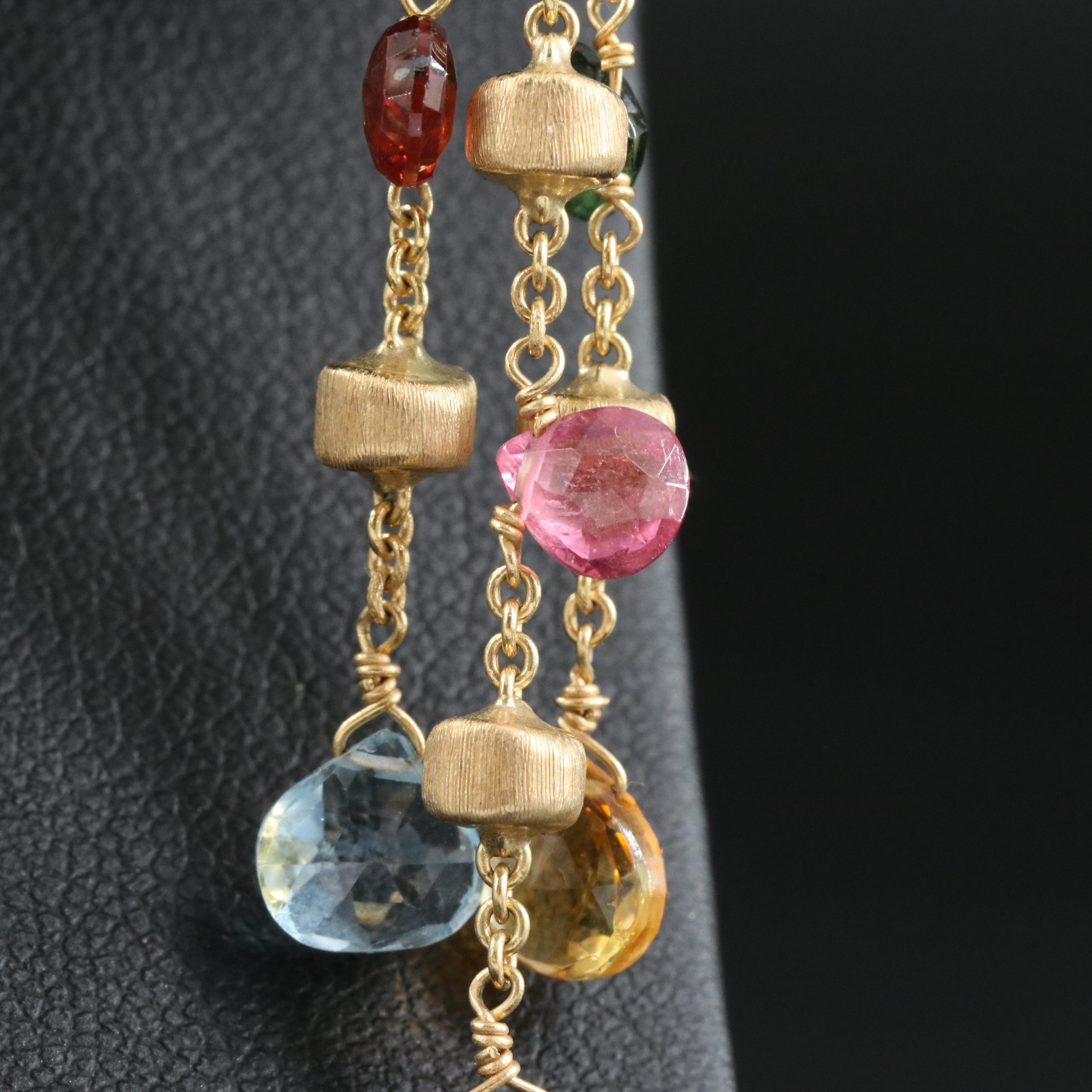 Marco Bicego "Paradise" 18K Tourmaline and Topaz Earrings