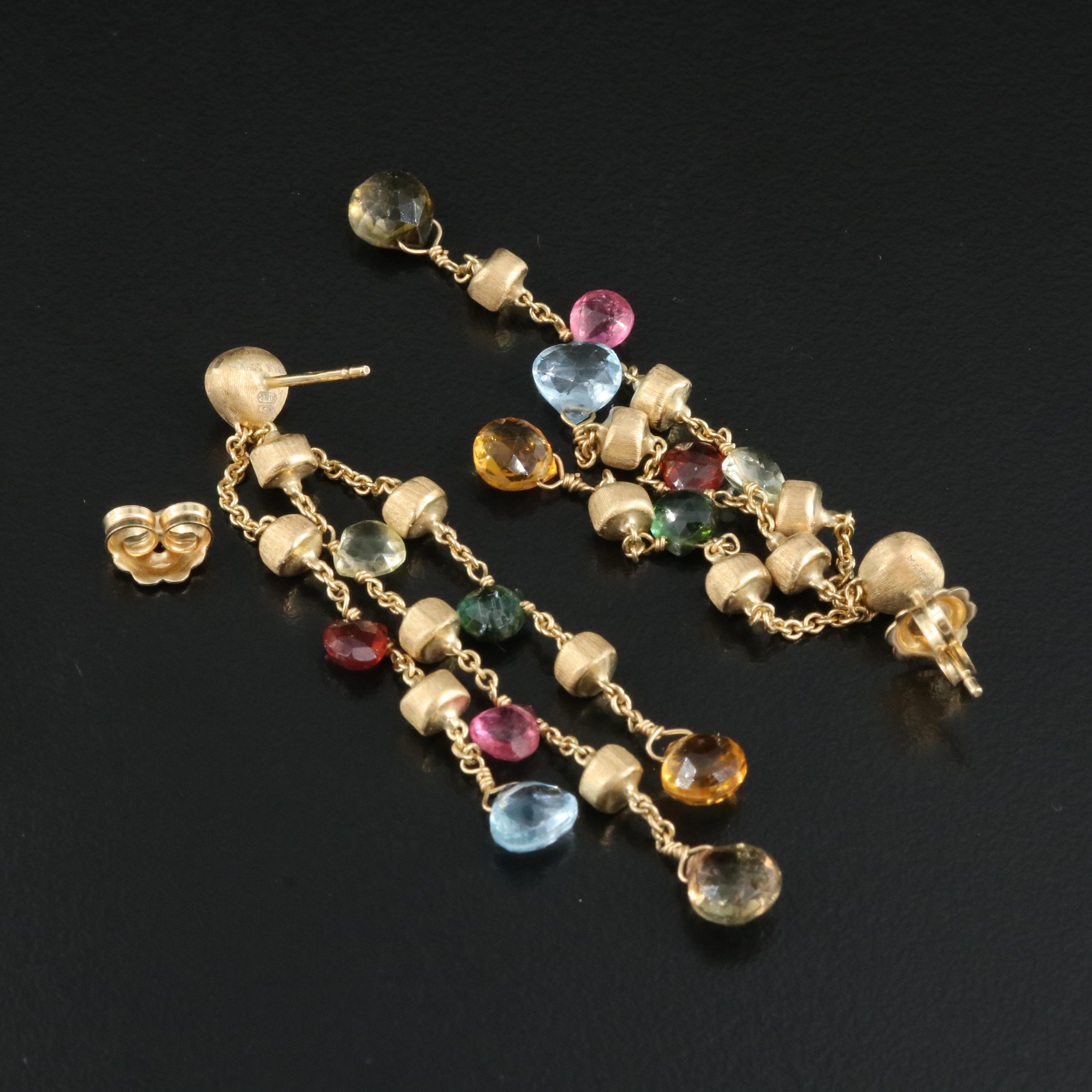 Marco Bicego "Paradise" 18K Tourmaline and Topaz Earrings