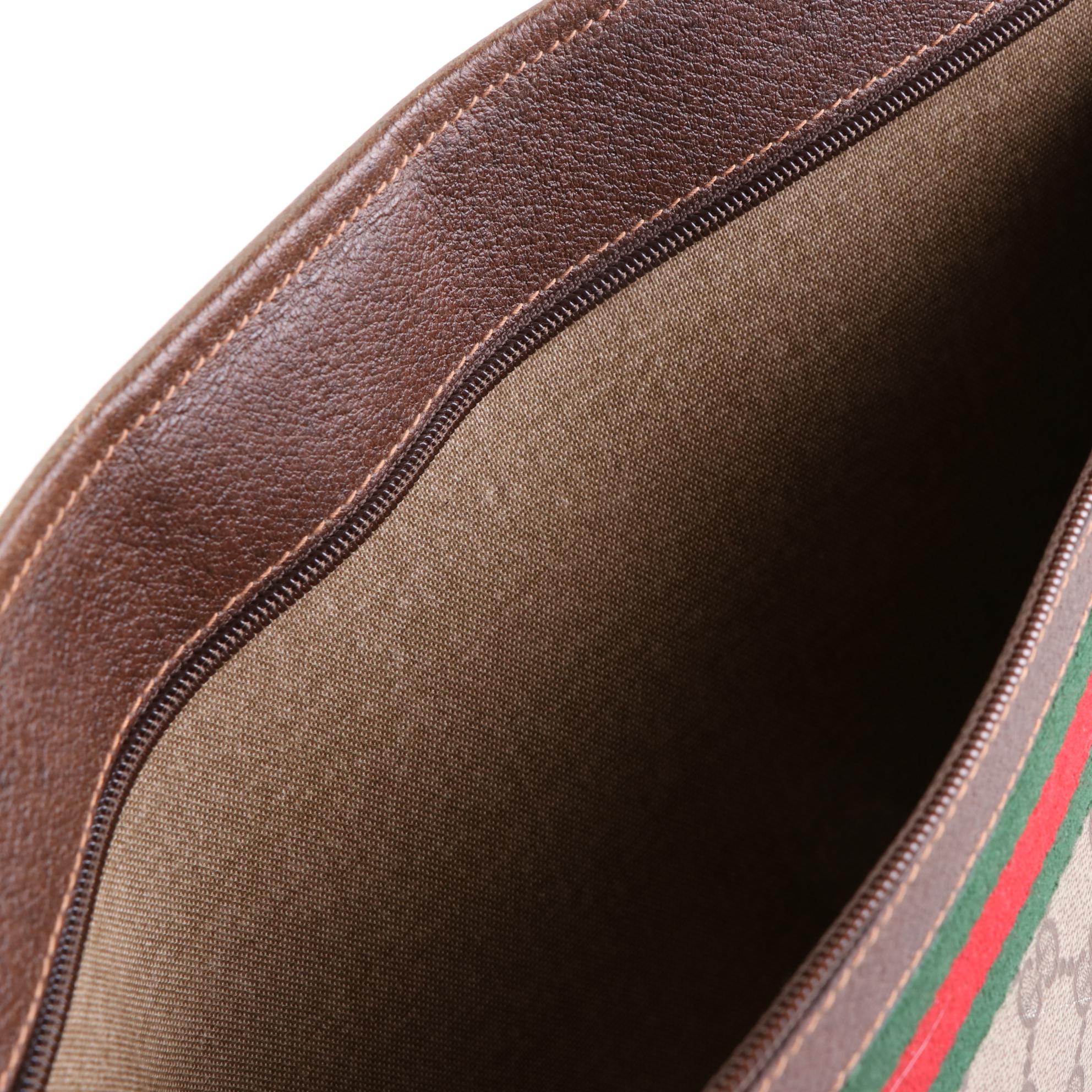 Gucci Accessory Collection Supreme Canvas, Web, and Leather Portfolio Zip Pouch