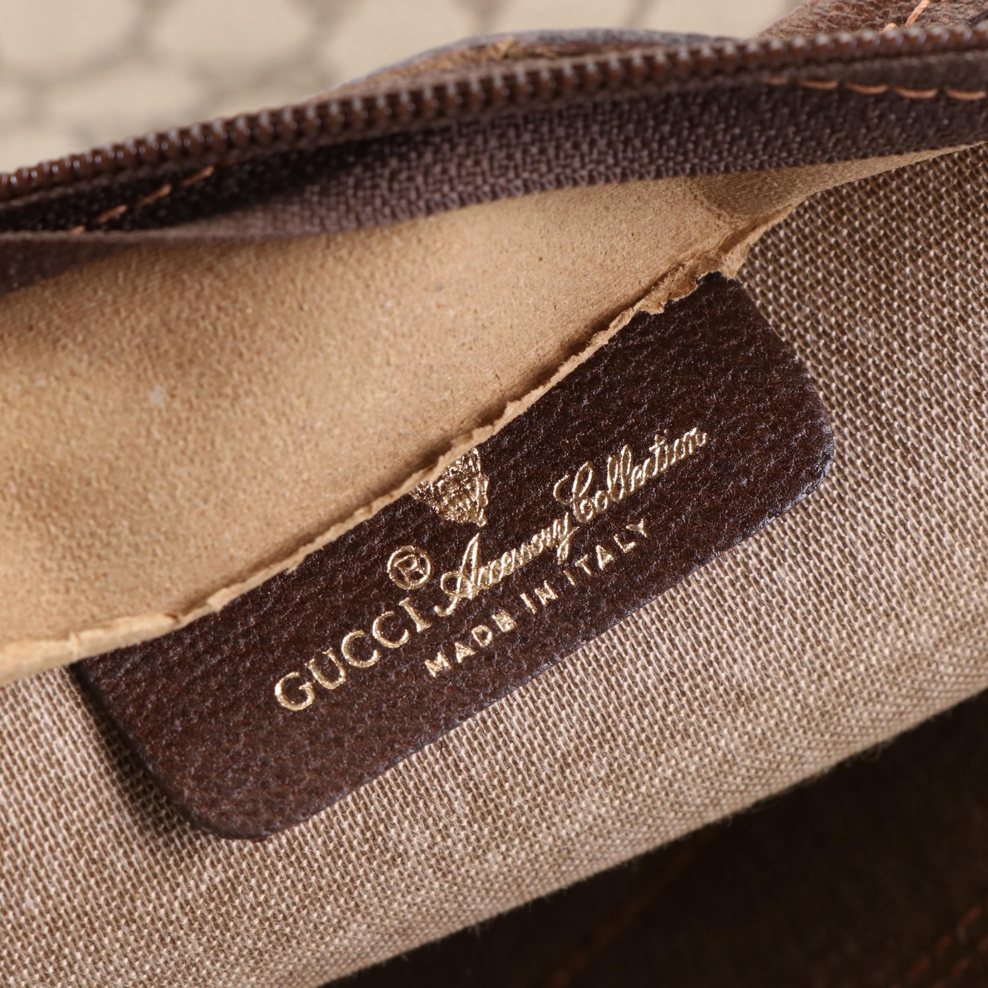 Gucci Accessory Collection Supreme Canvas, Web, and Leather Portfolio Zip Pouch