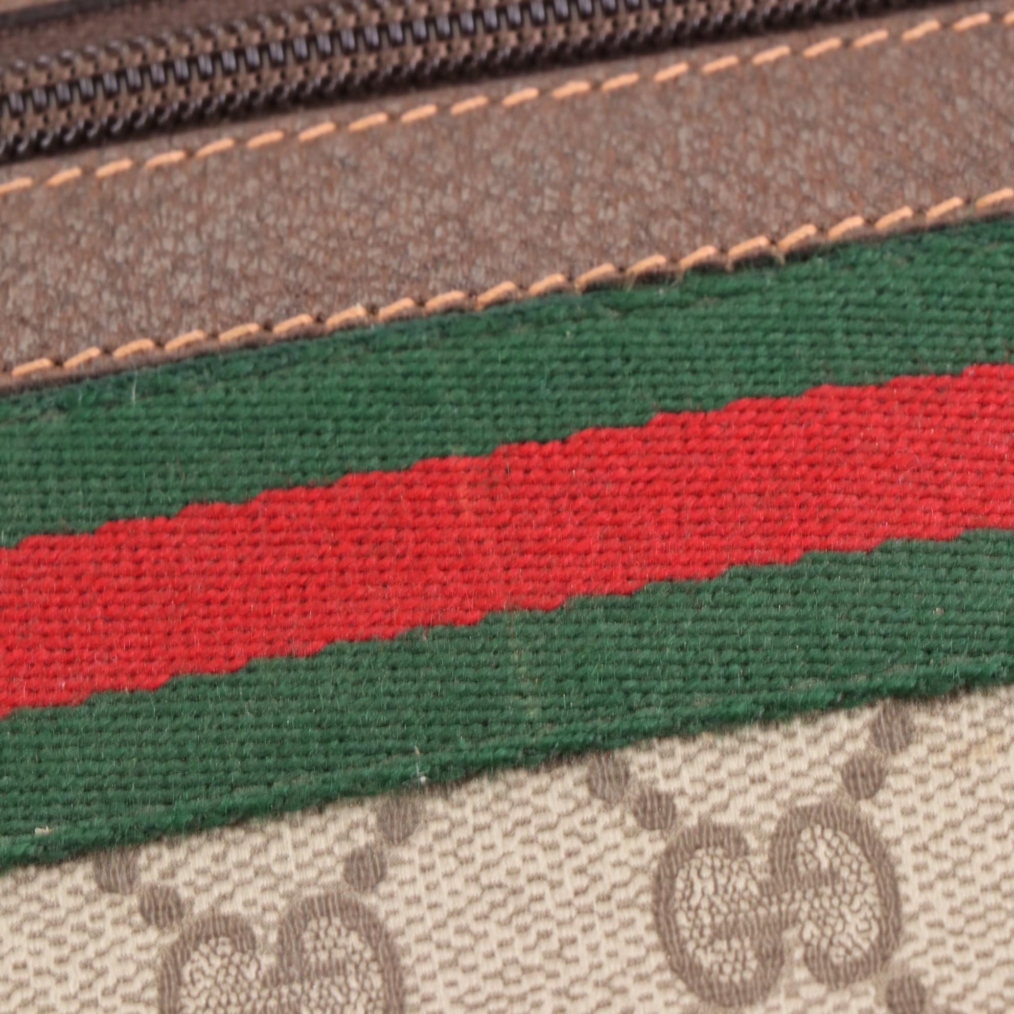 Gucci Accessory Collection Supreme Canvas, Web, and Leather Portfolio Zip Pouch