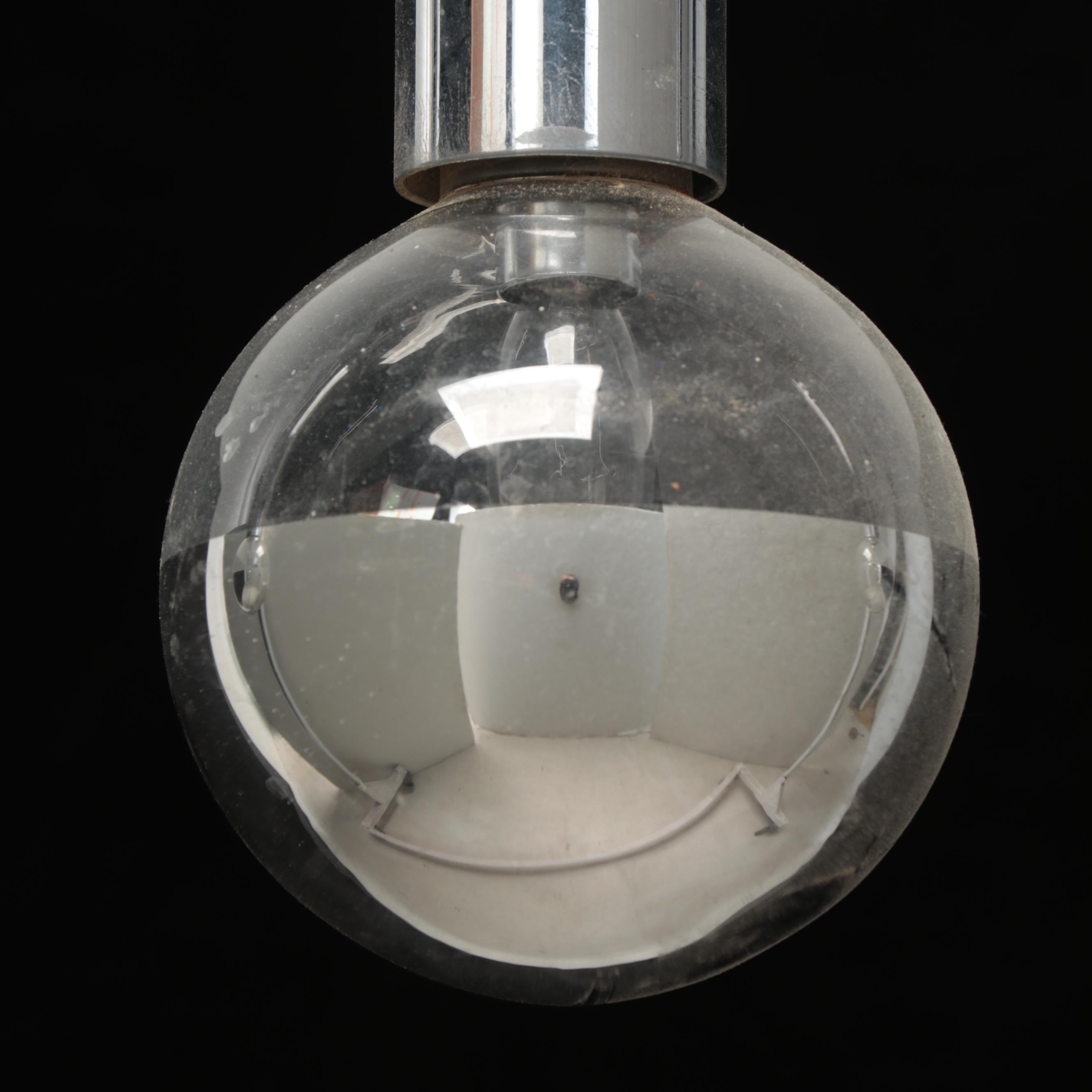 Mid Century Modern Chrome and Glass Pendant Lights