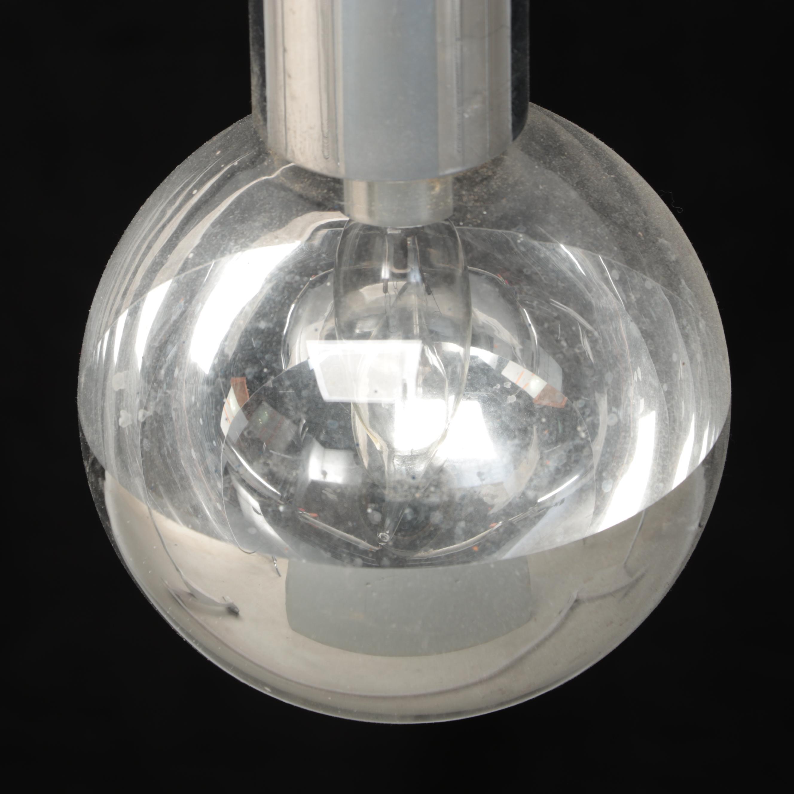 Mid Century Modern Chrome and Glass Pendant Lights