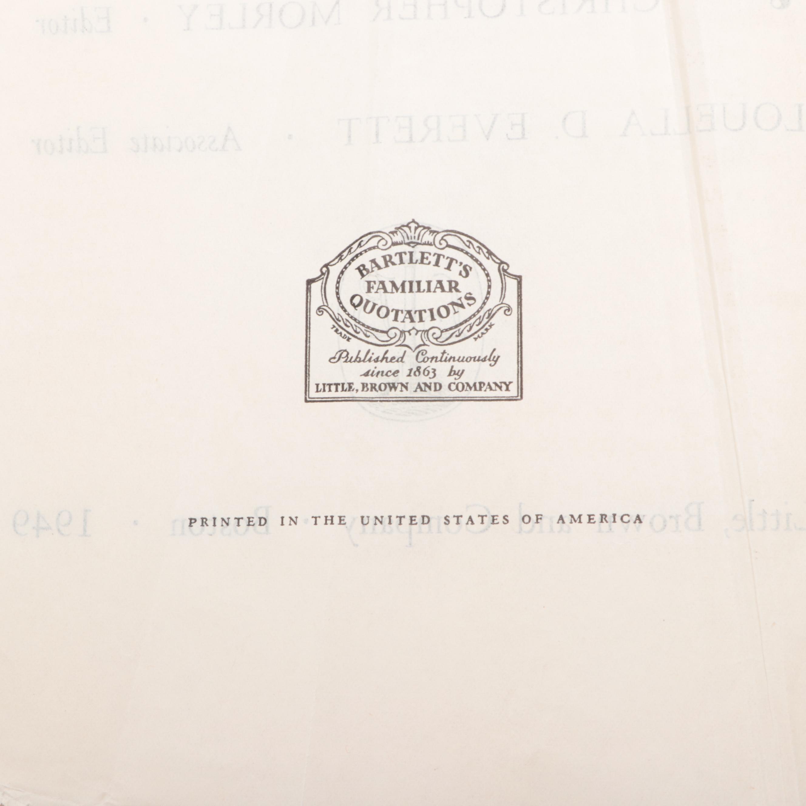 Twelfth Edition "Familiar Quotations" by John Bartlett, 1949