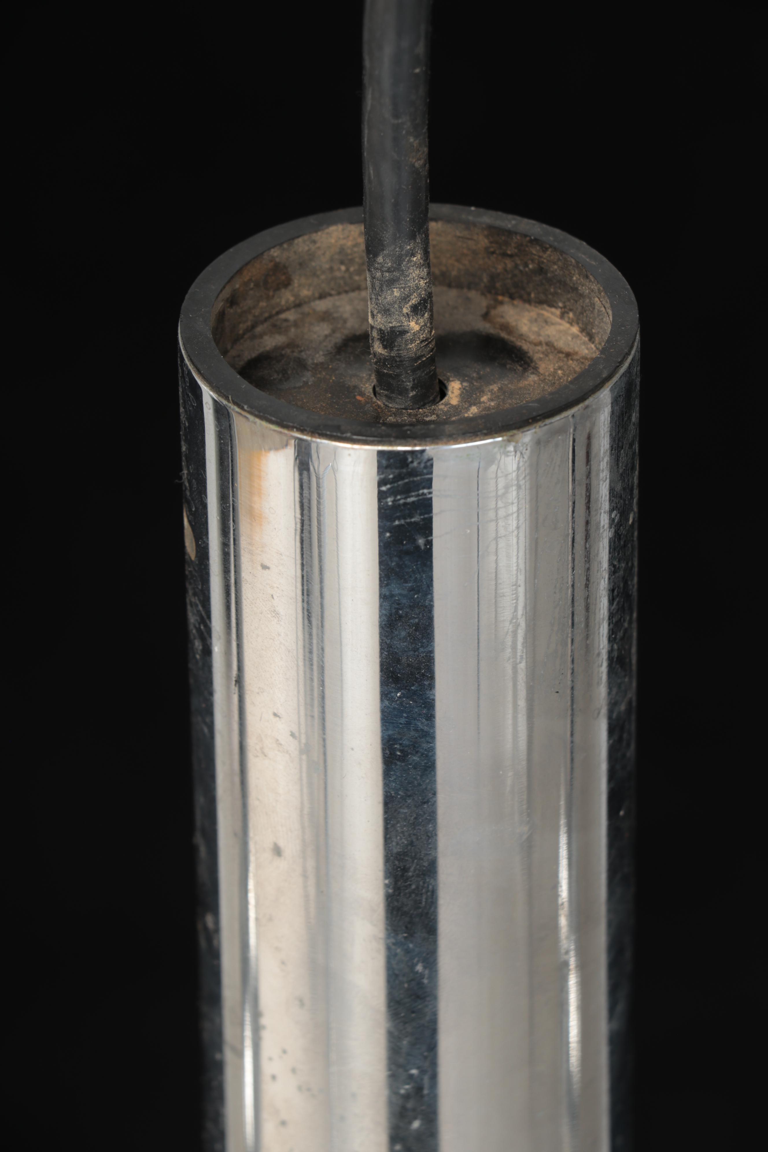 Mid Century Modern Chrome and Glass Pendant Lights