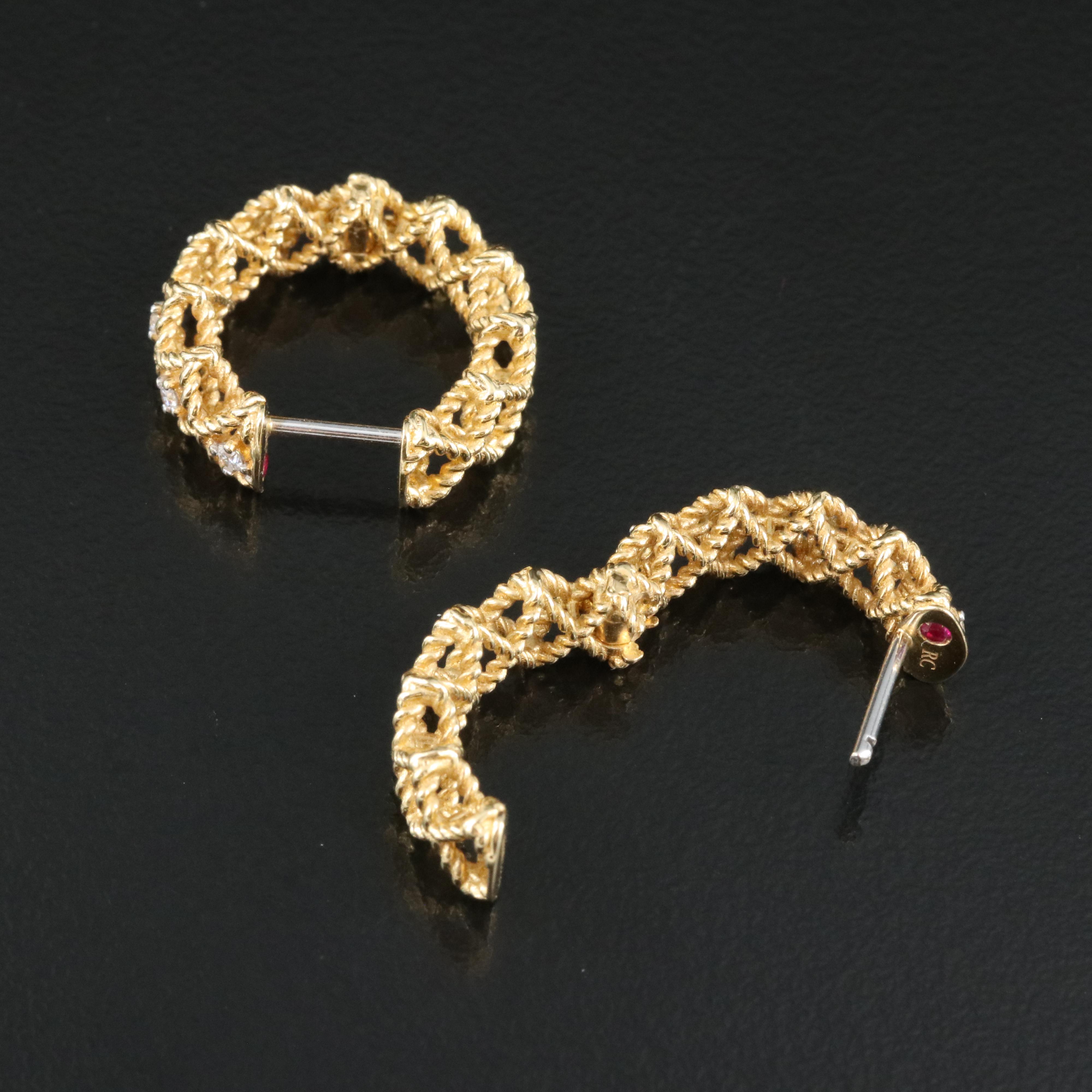 Roberto Coin 18K 0.18 CTW Diamond Hoop Earrings