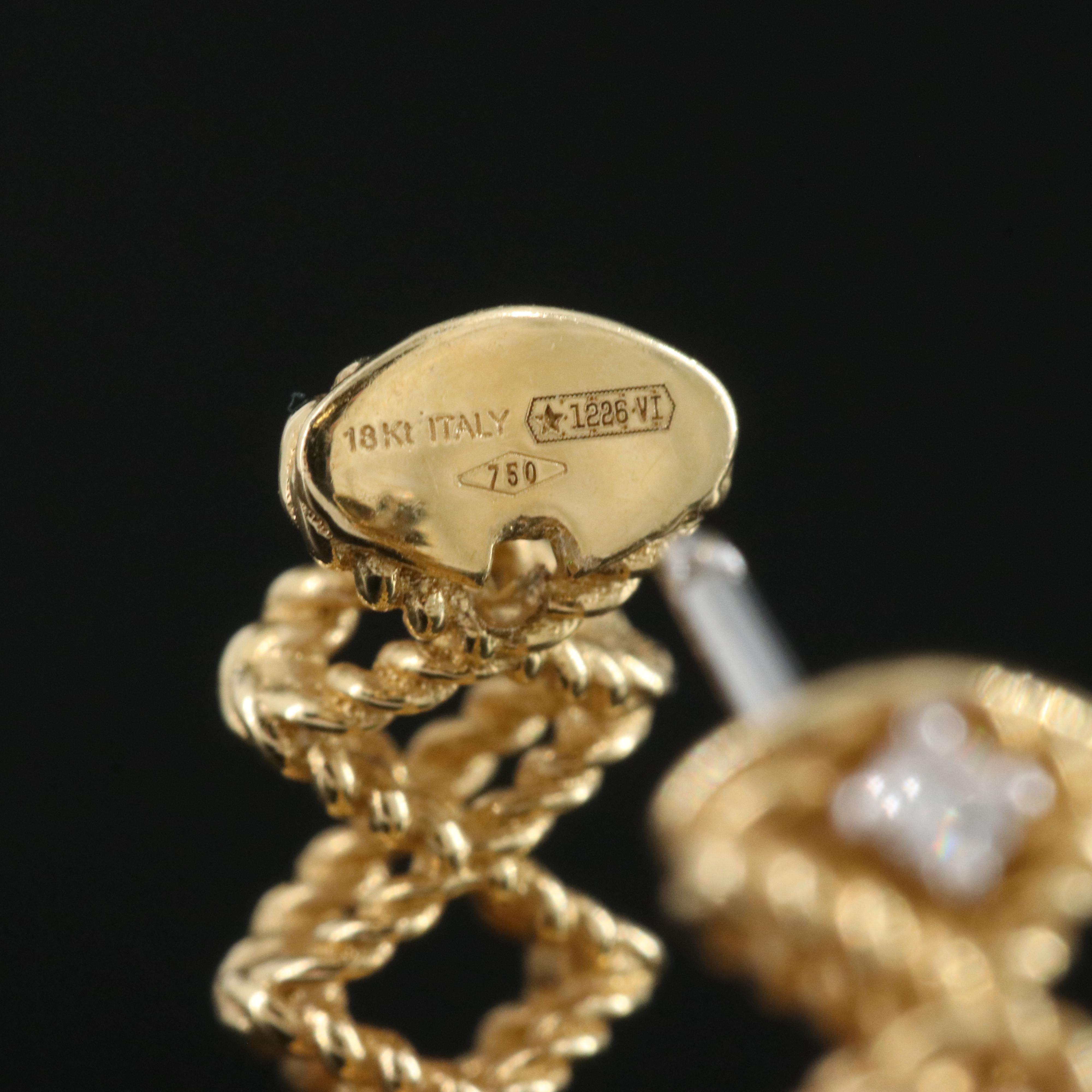 Roberto Coin 18K 0.18 CTW Diamond Hoop Earrings