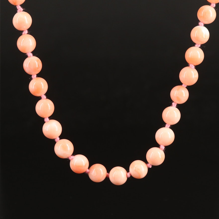 Coral Necklace with 14K Clasp