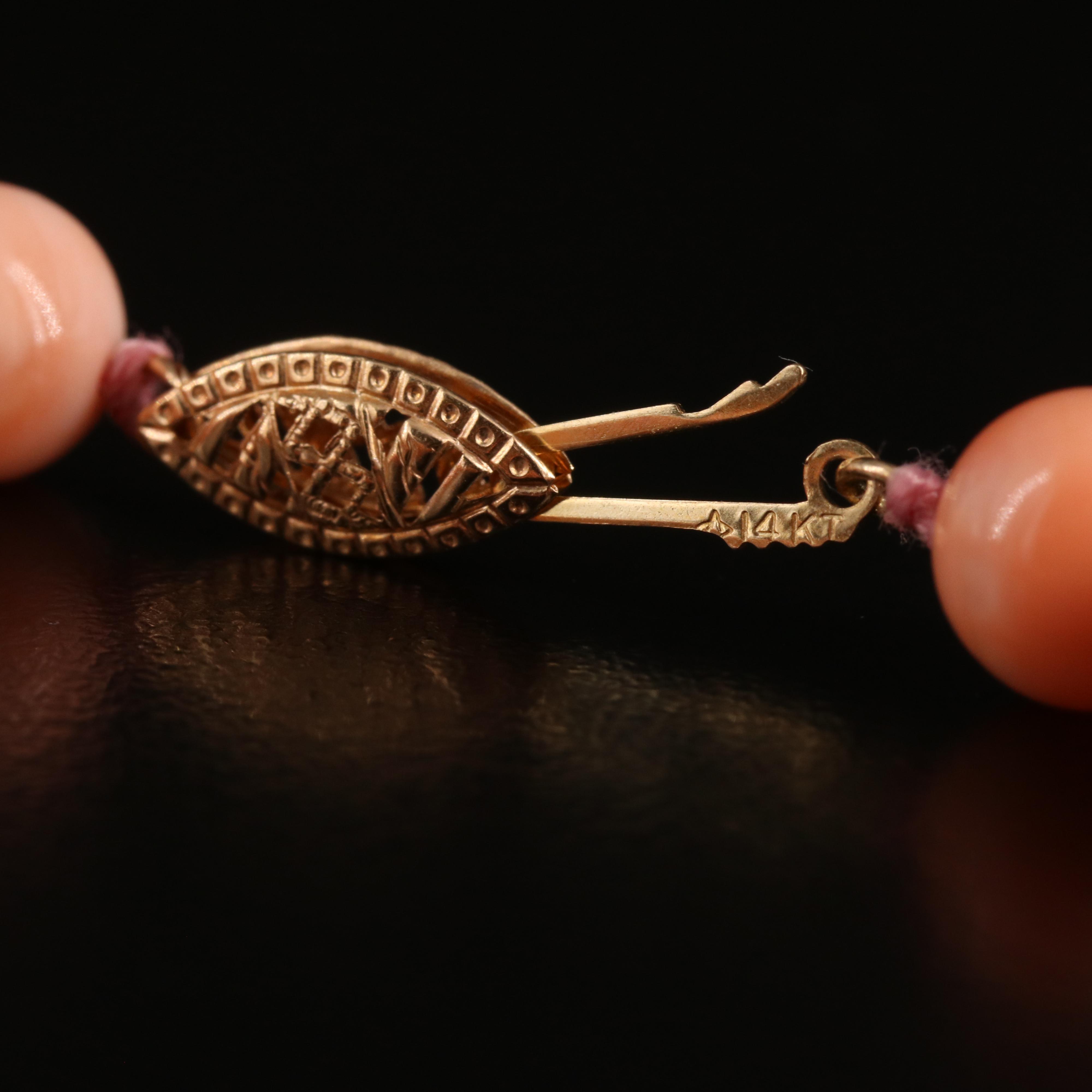 Coral Necklace with 14K Clasp