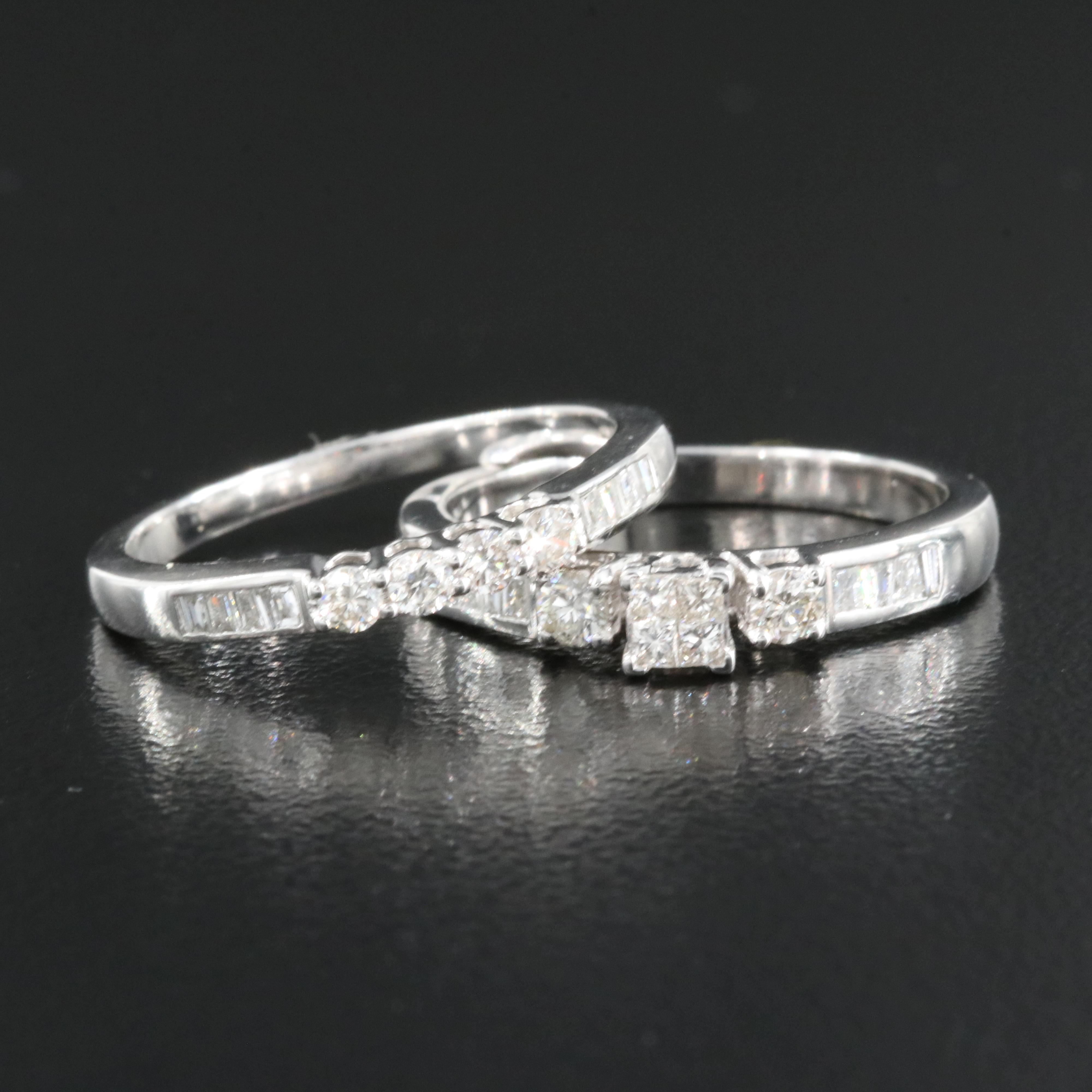 14K 0.53 CTW Diamond Ring and Band Set