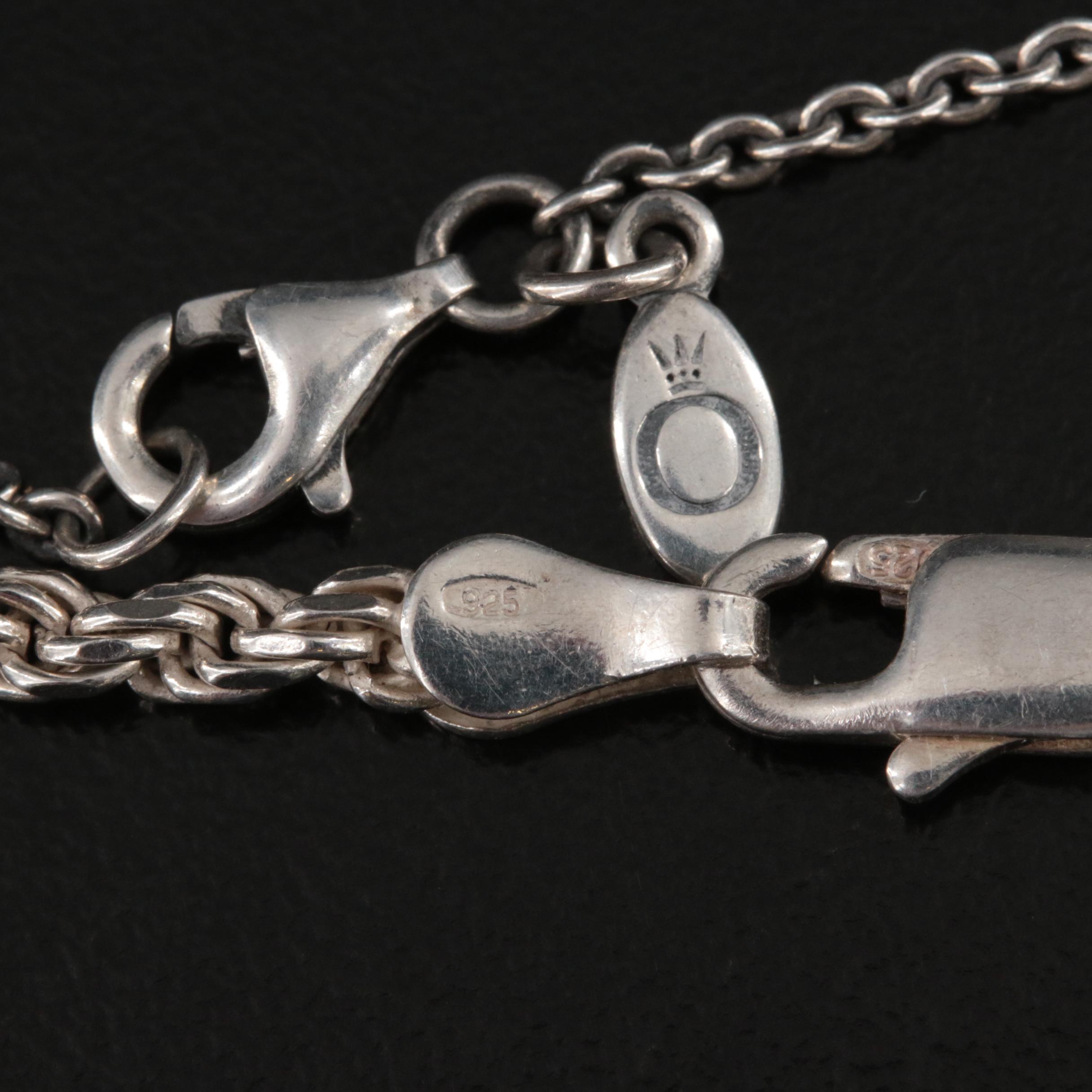 Pandora Featured in Sterling Necklaces Including Black Onyx and Marcasite