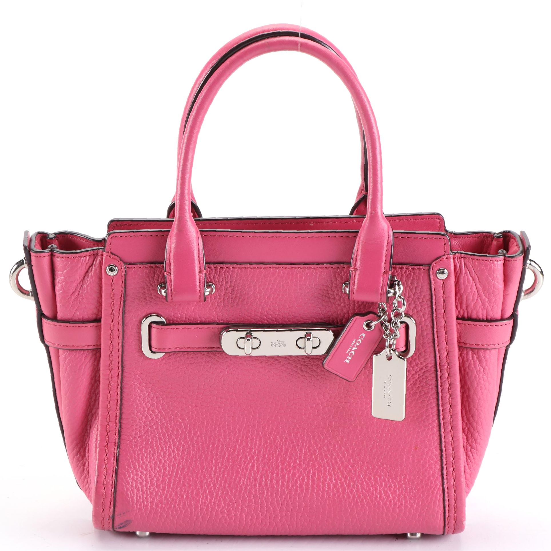 Coach Dahlia Swagger Two-Way Carryall Handbag in Pebble Grain Leather