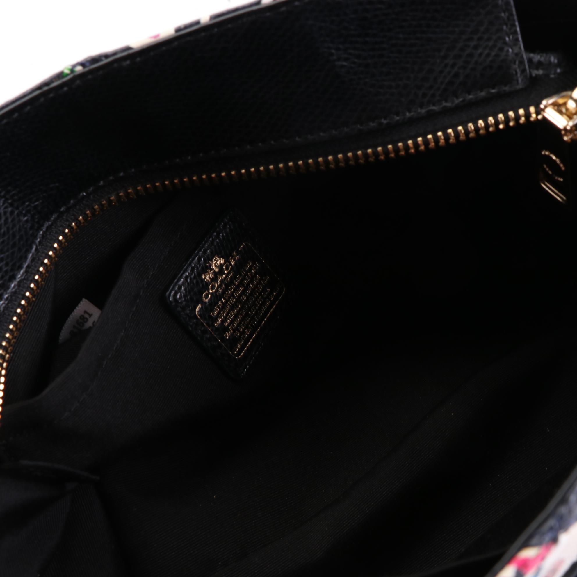 Coach Blake Carryall Two-Way Bag in Pebble Grain Patchwork/Floral Print Leather