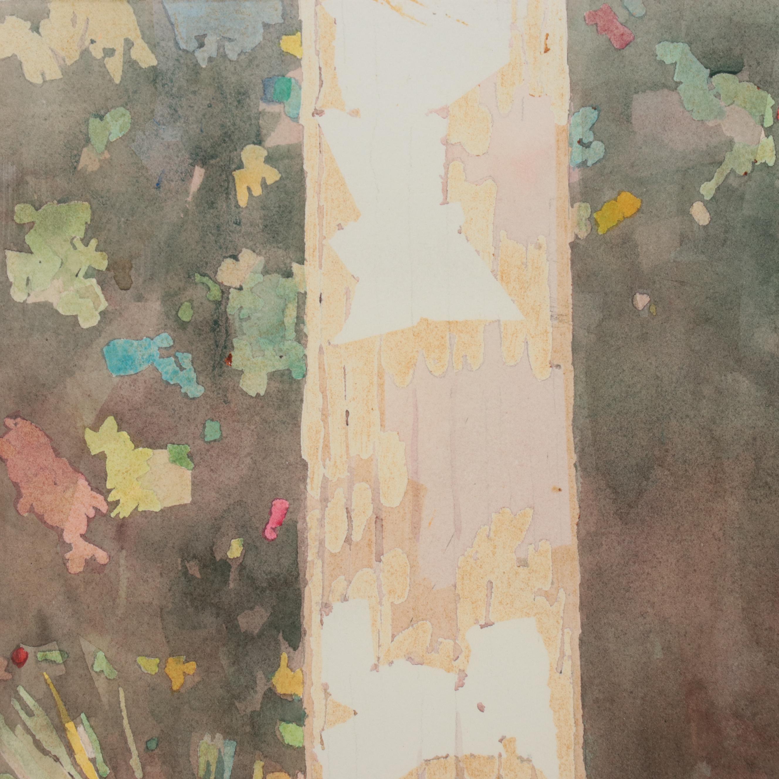 J. Betts Watercolor Painting of Pathway, Late 20th Century