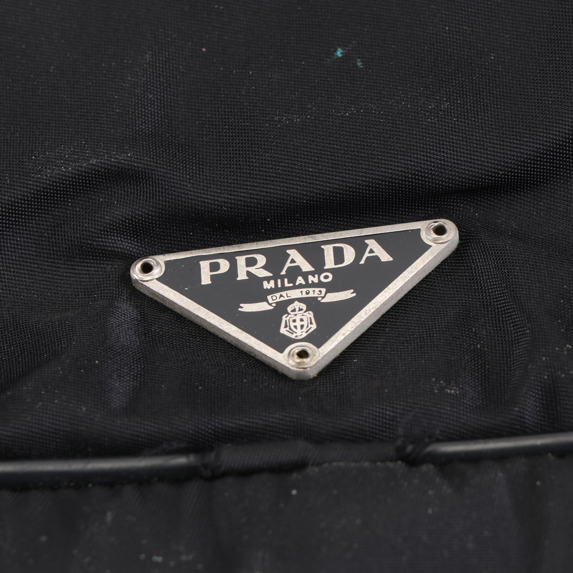 Prada Two-Way Briefcase Bag in Black Tessuto Nylon and Leather