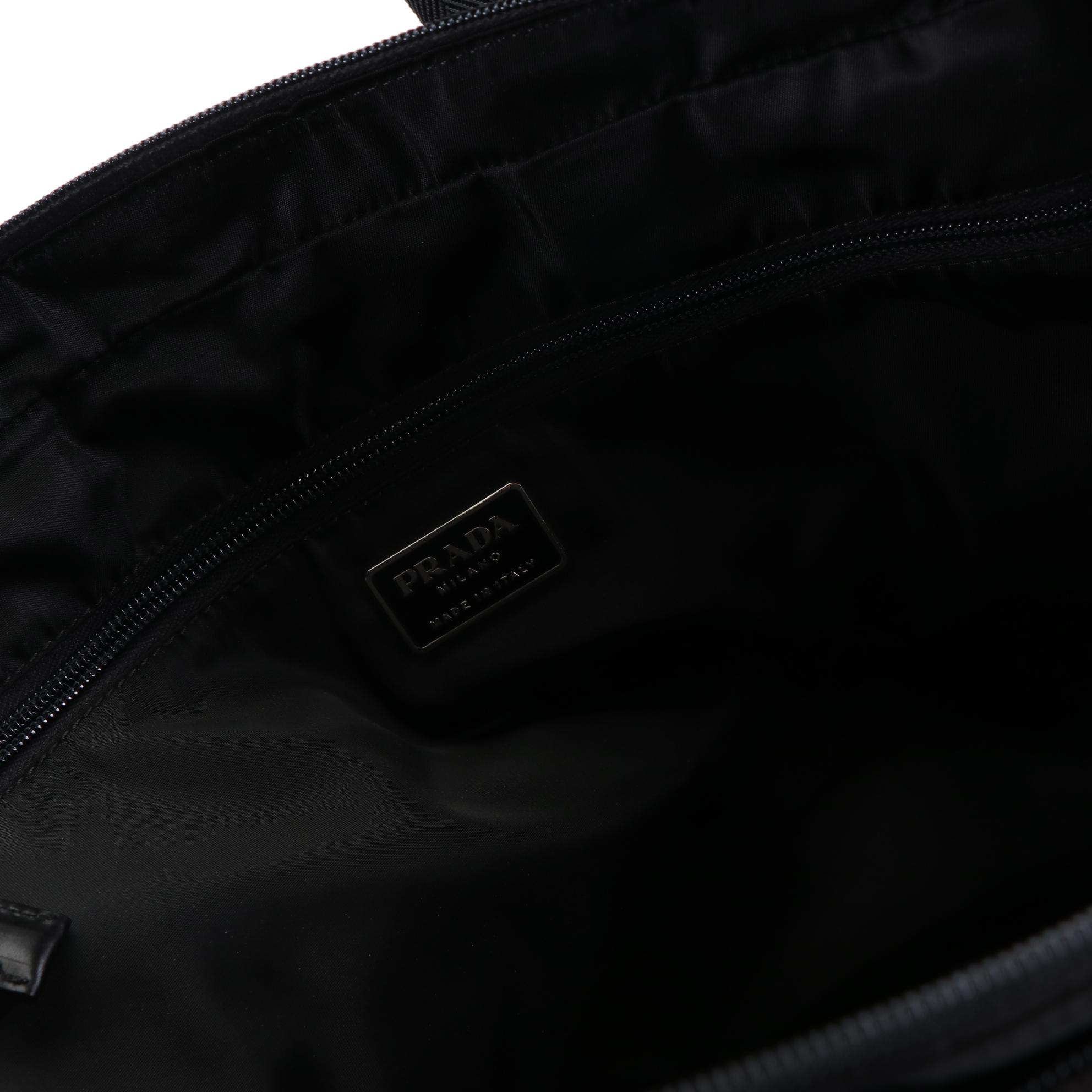 Prada Two-Way Briefcase Bag in Black Tessuto Nylon and Leather