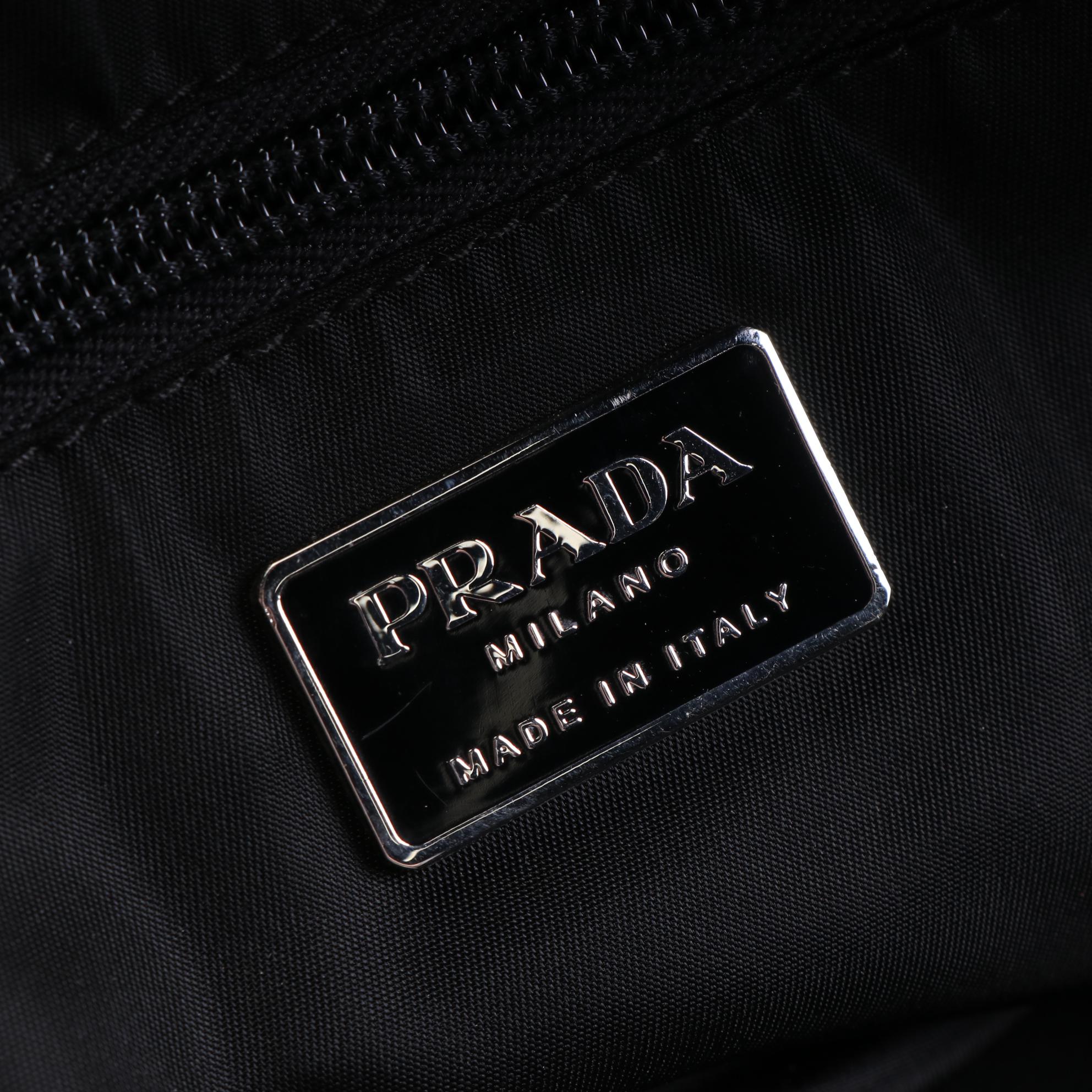 Prada Two-Way Briefcase Bag in Black Tessuto Nylon and Leather