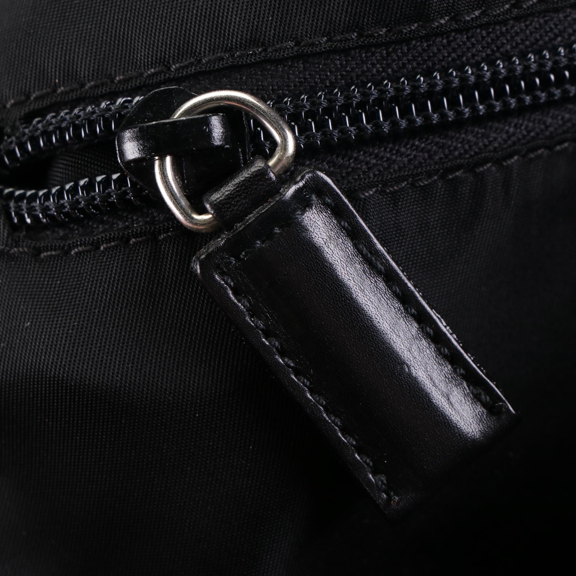 Prada Two-Way Briefcase Bag in Black Tessuto Nylon and Leather