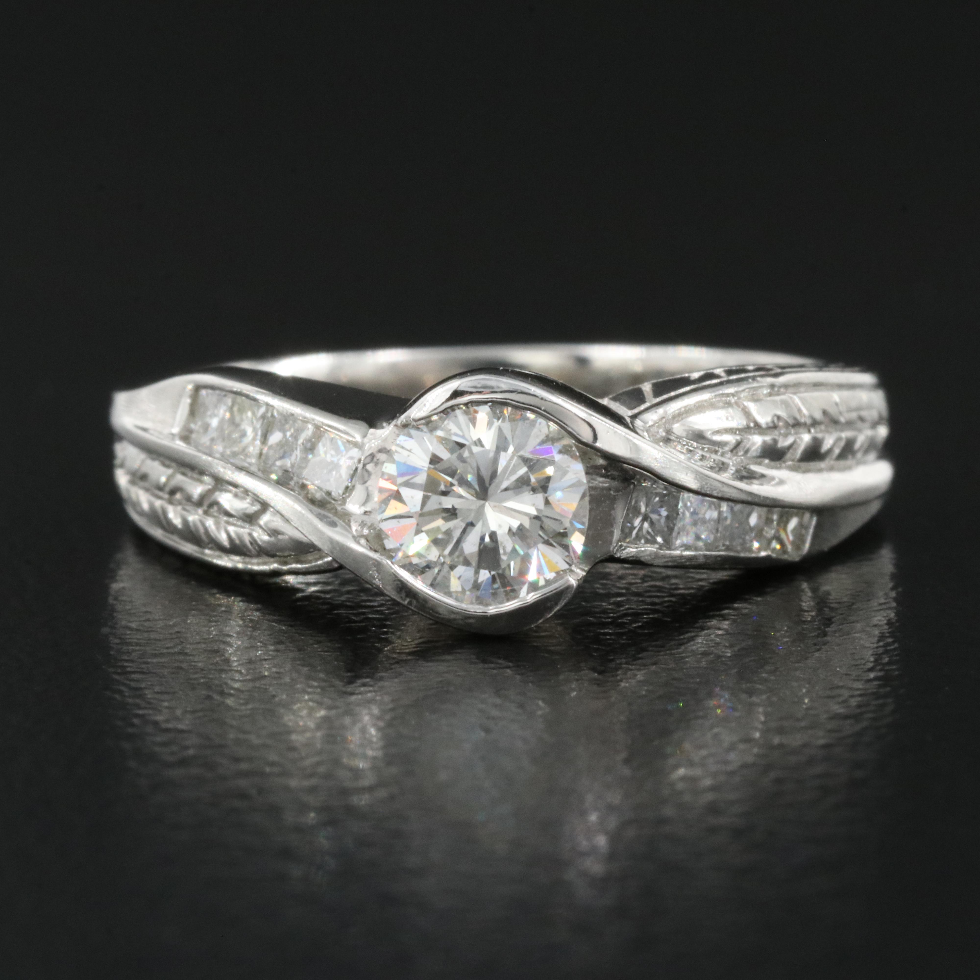 Platinum 0.88 CTW Diamond Ring