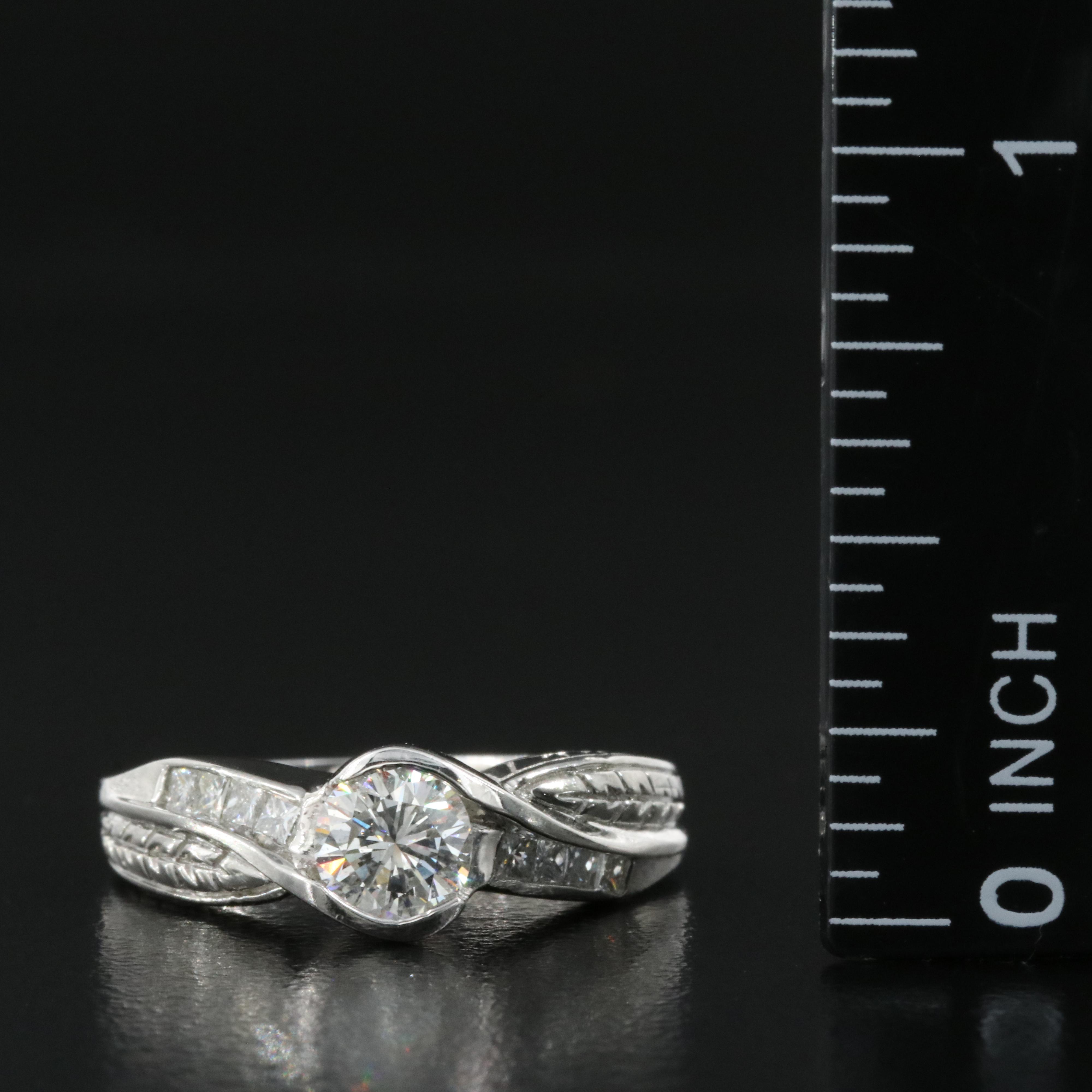 Platinum 0.88 CTW Diamond Ring