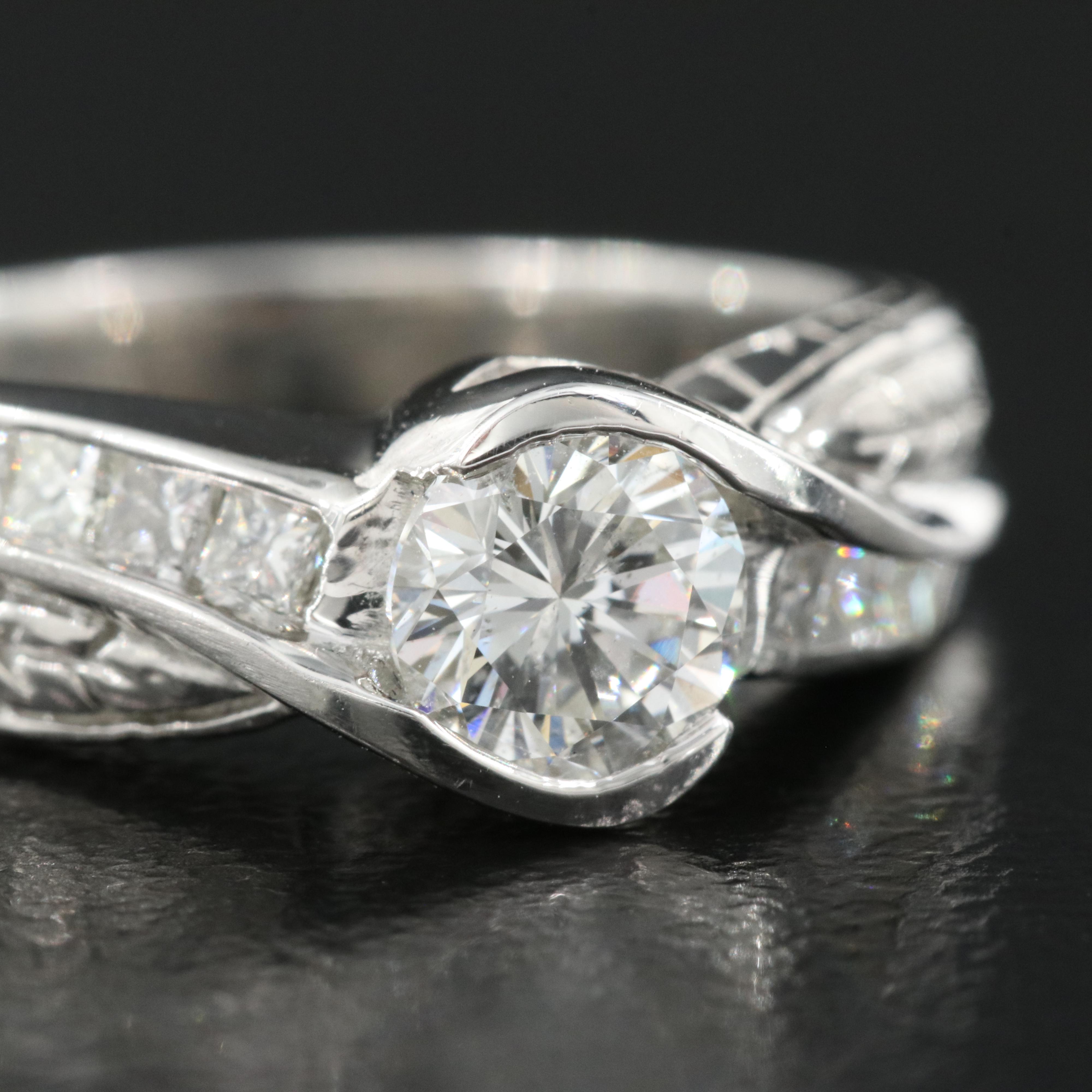 Platinum 0.88 CTW Diamond Ring