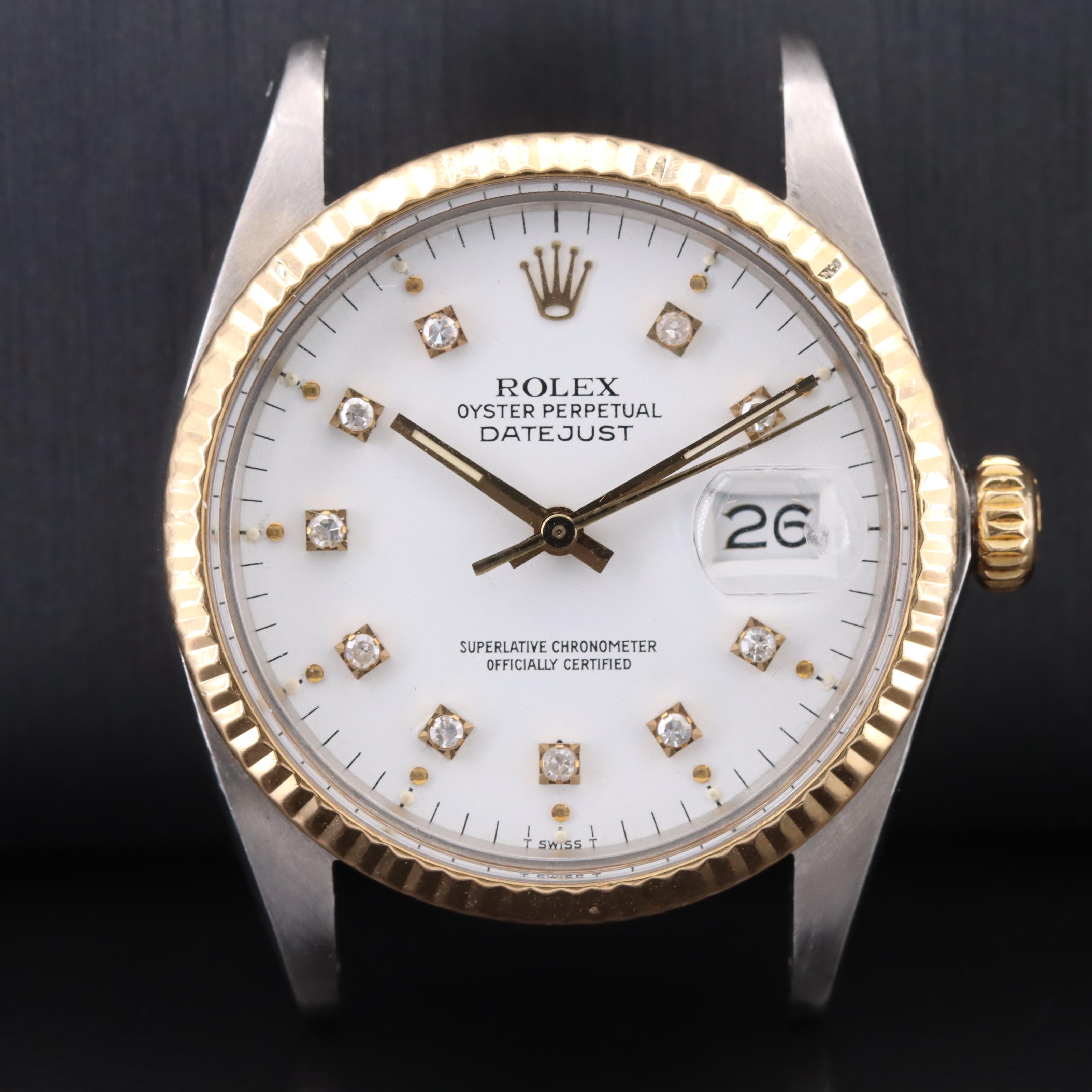 1983 ROlex Oyster Perpetual Datejust Diamond Dial Watch