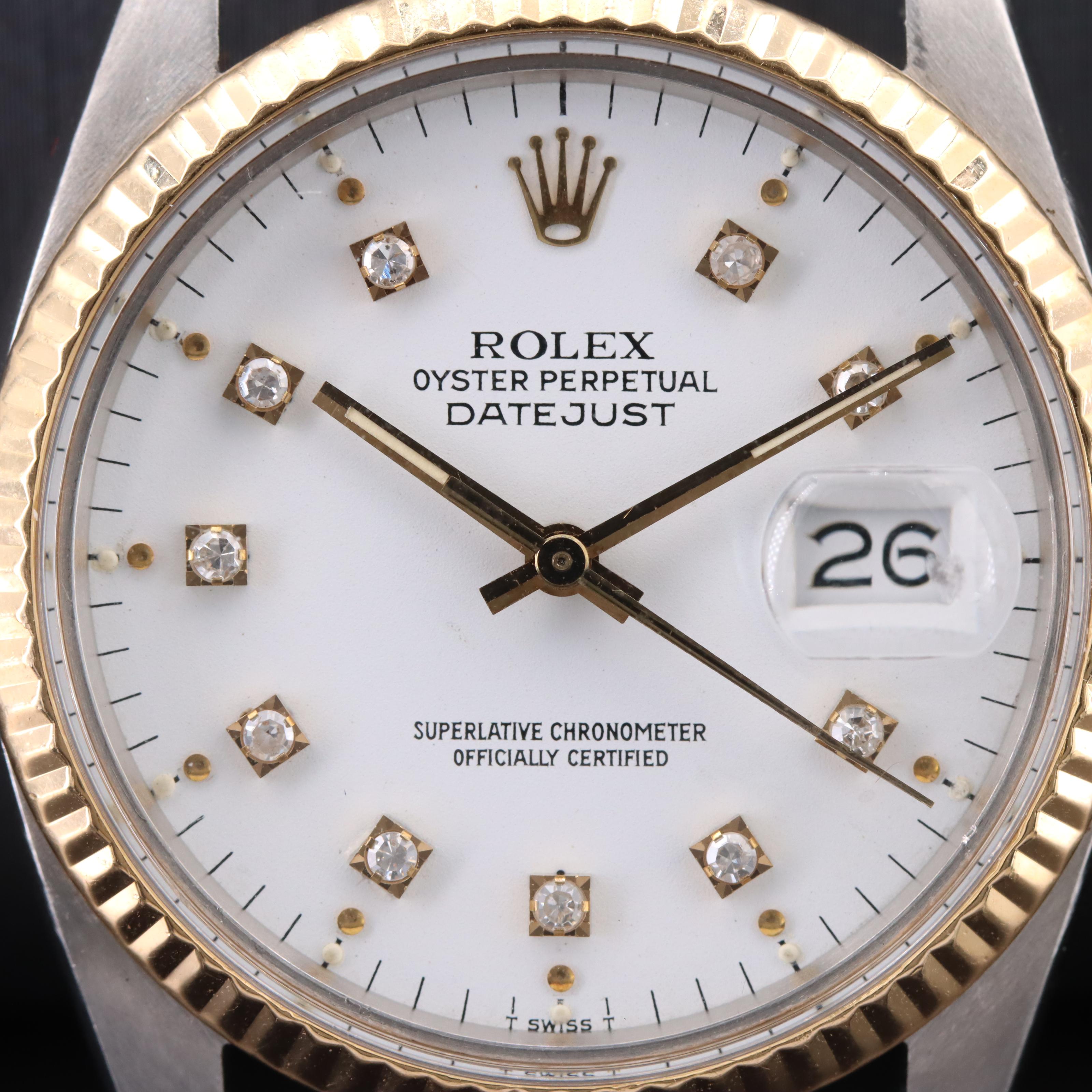 1983 ROlex Oyster Perpetual Datejust Diamond Dial Watch