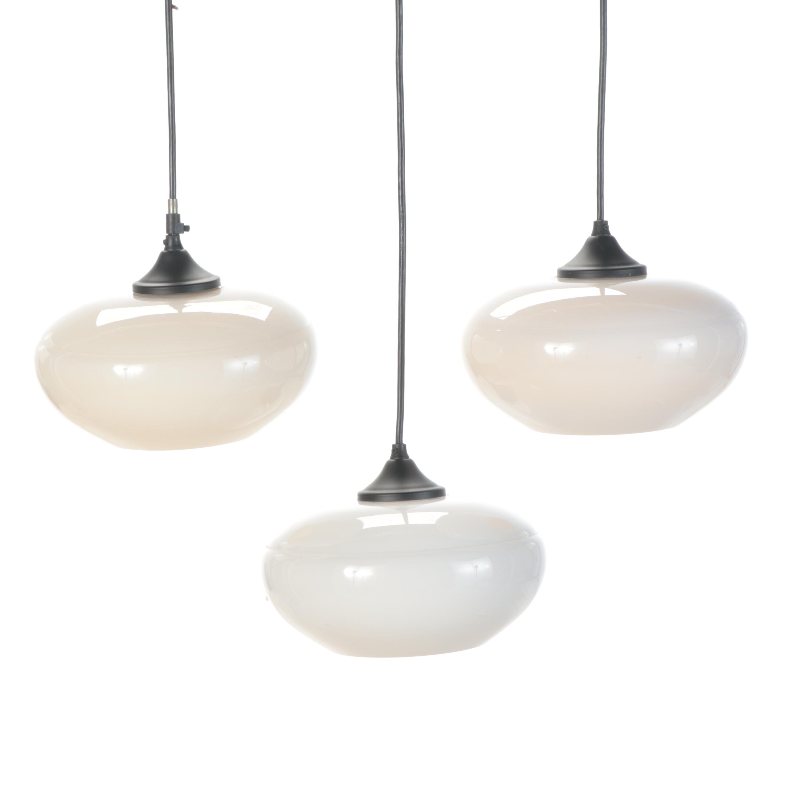 MCM Style Resolute Glass Mushroom Pendant Lamps, Contemporary