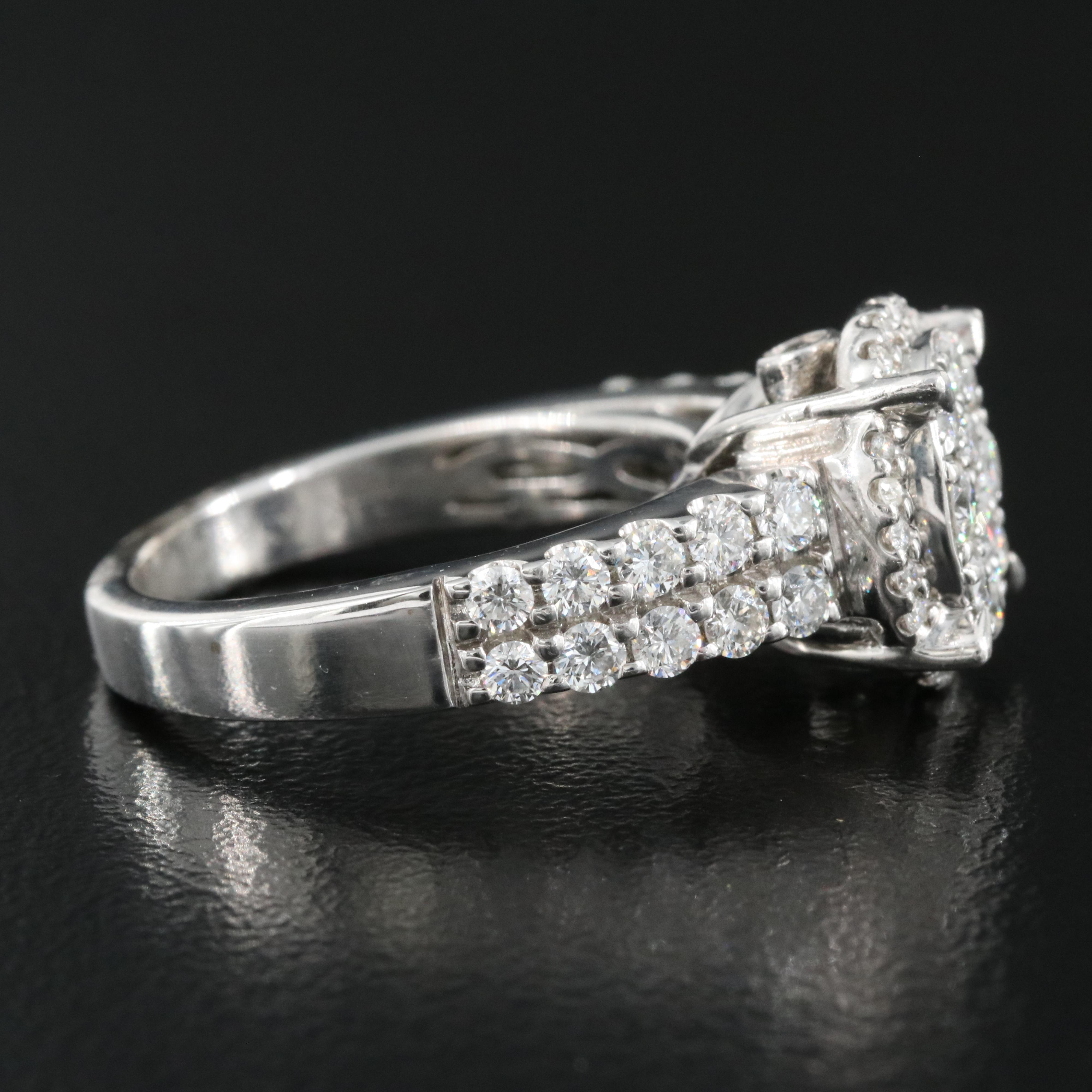14K 1.24 CTW Diamond Cluster Ring