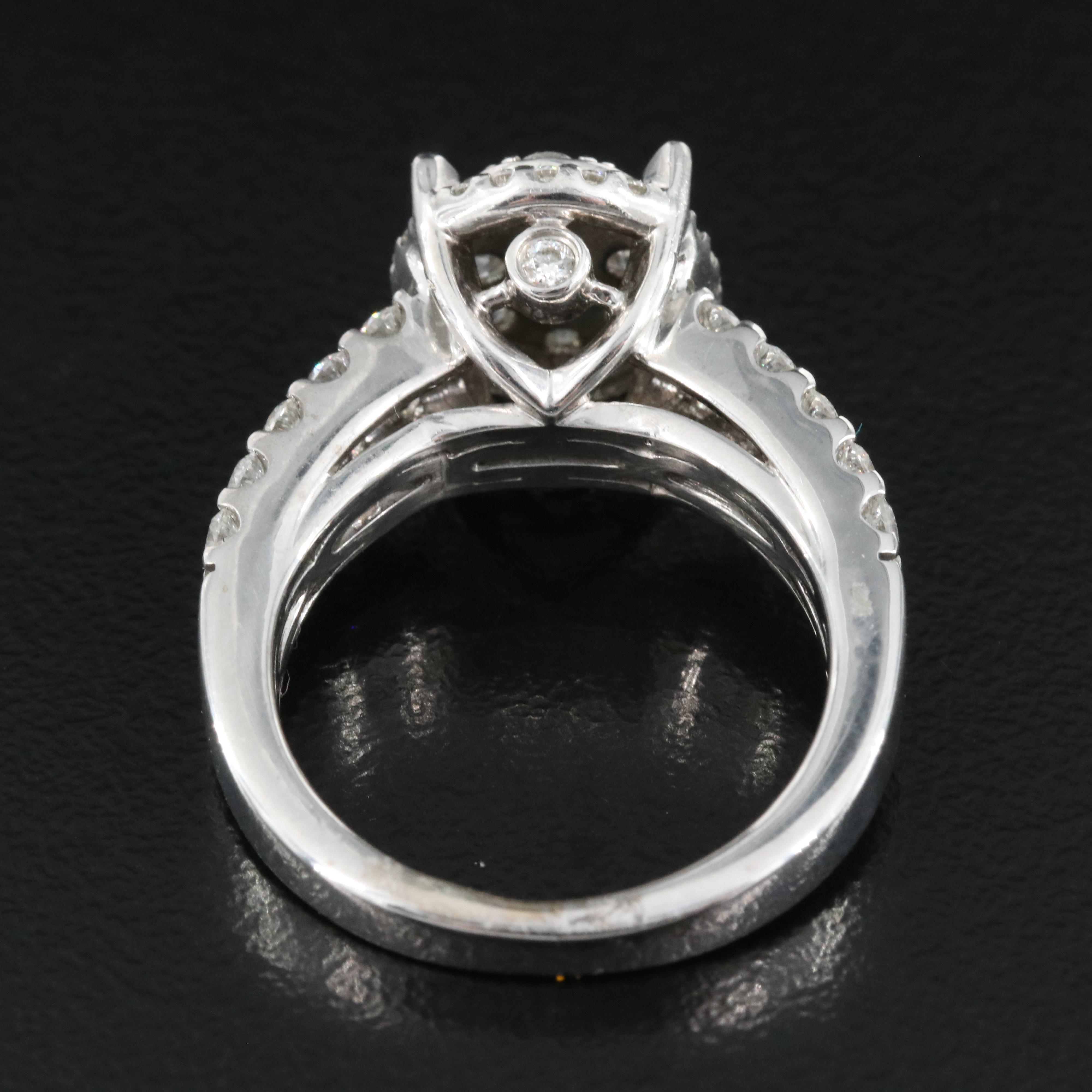 14K 1.24 CTW Diamond Cluster Ring