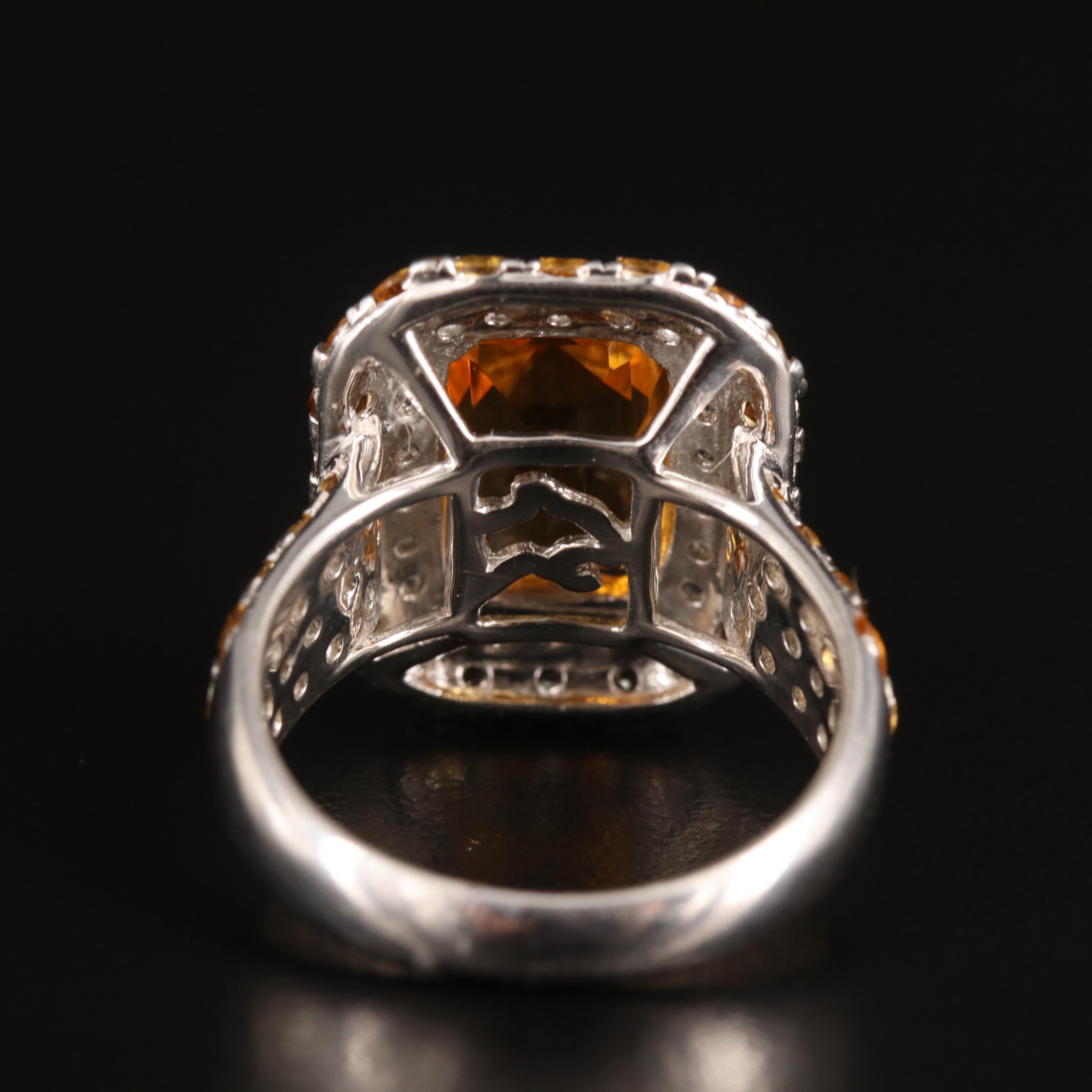 EFFY Sterling Citrine and White Topaz Ring