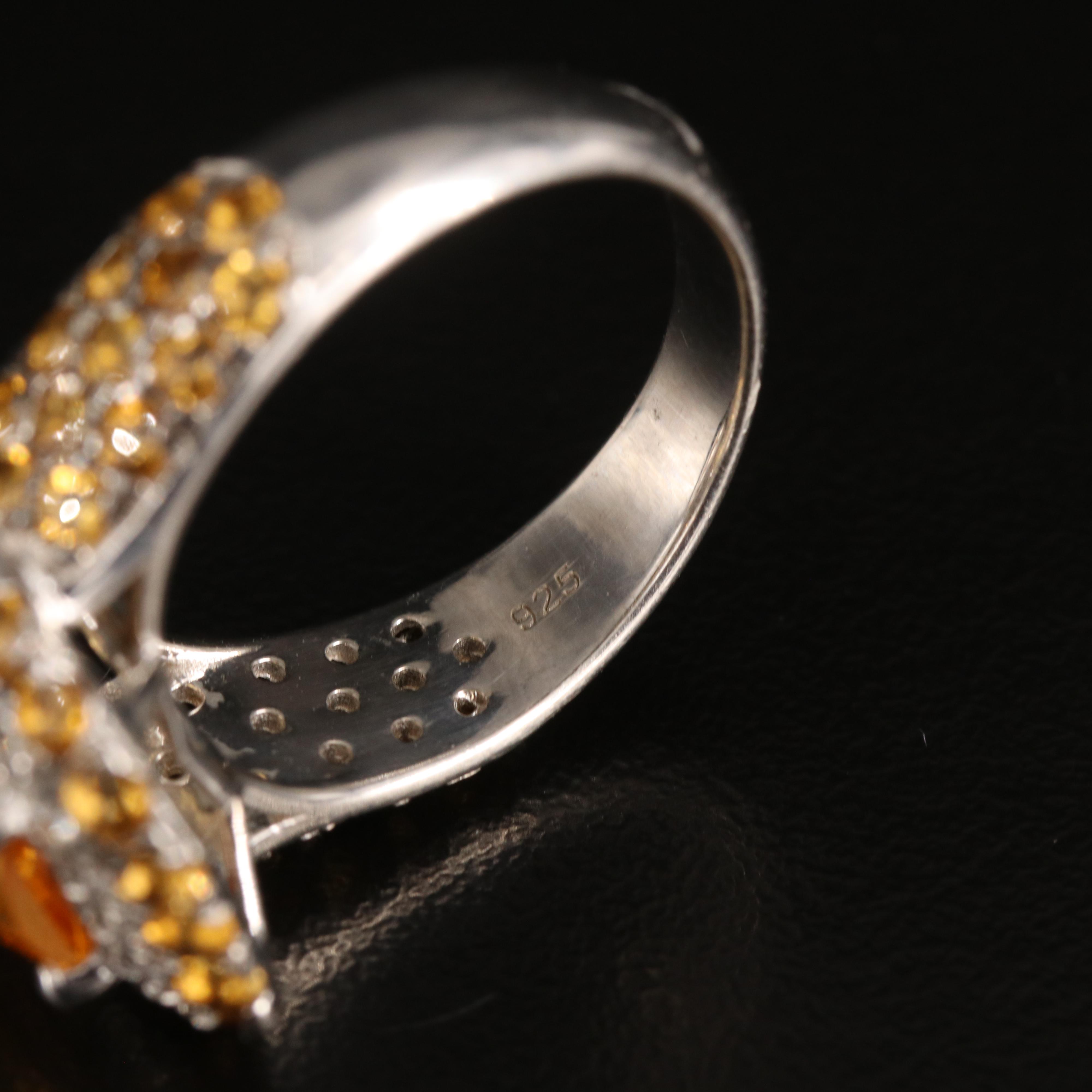 EFFY Sterling Citrine and White Topaz Ring