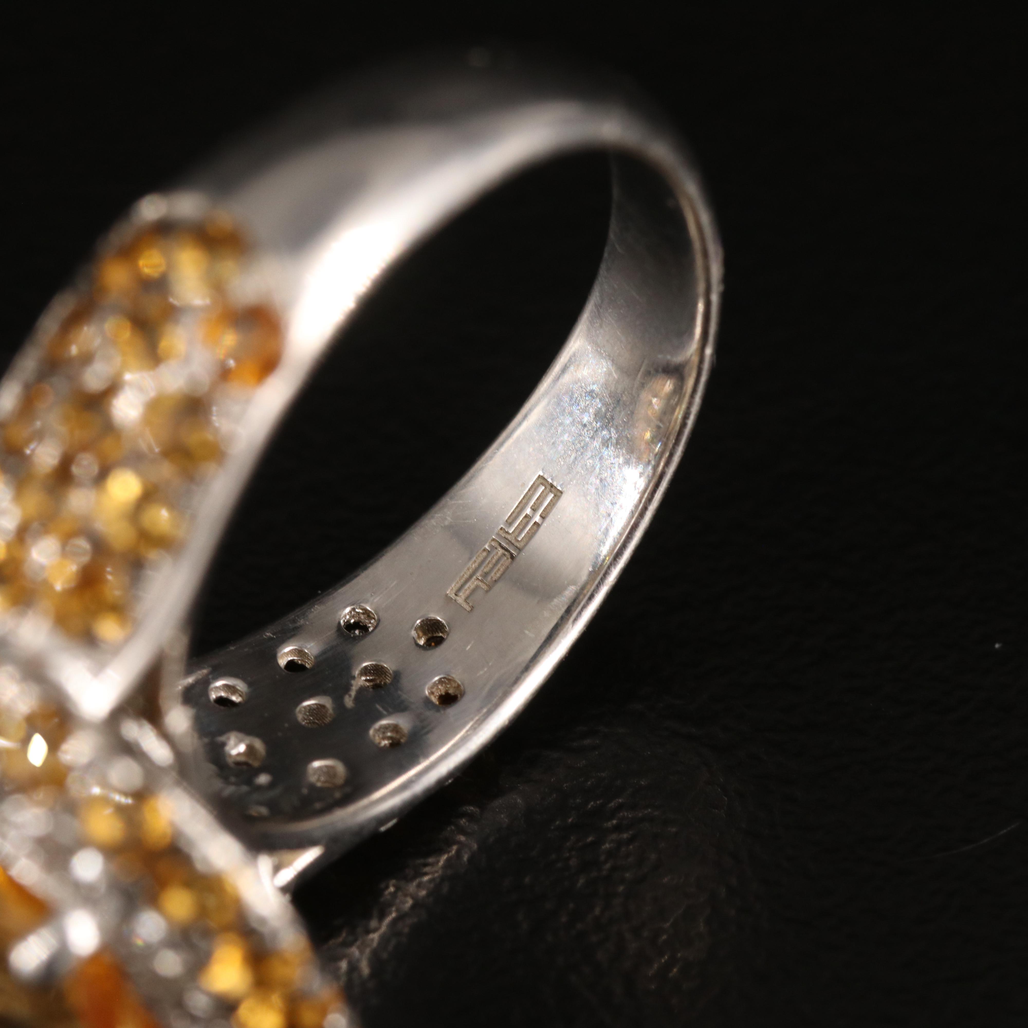 EFFY Sterling Citrine and White Topaz Ring