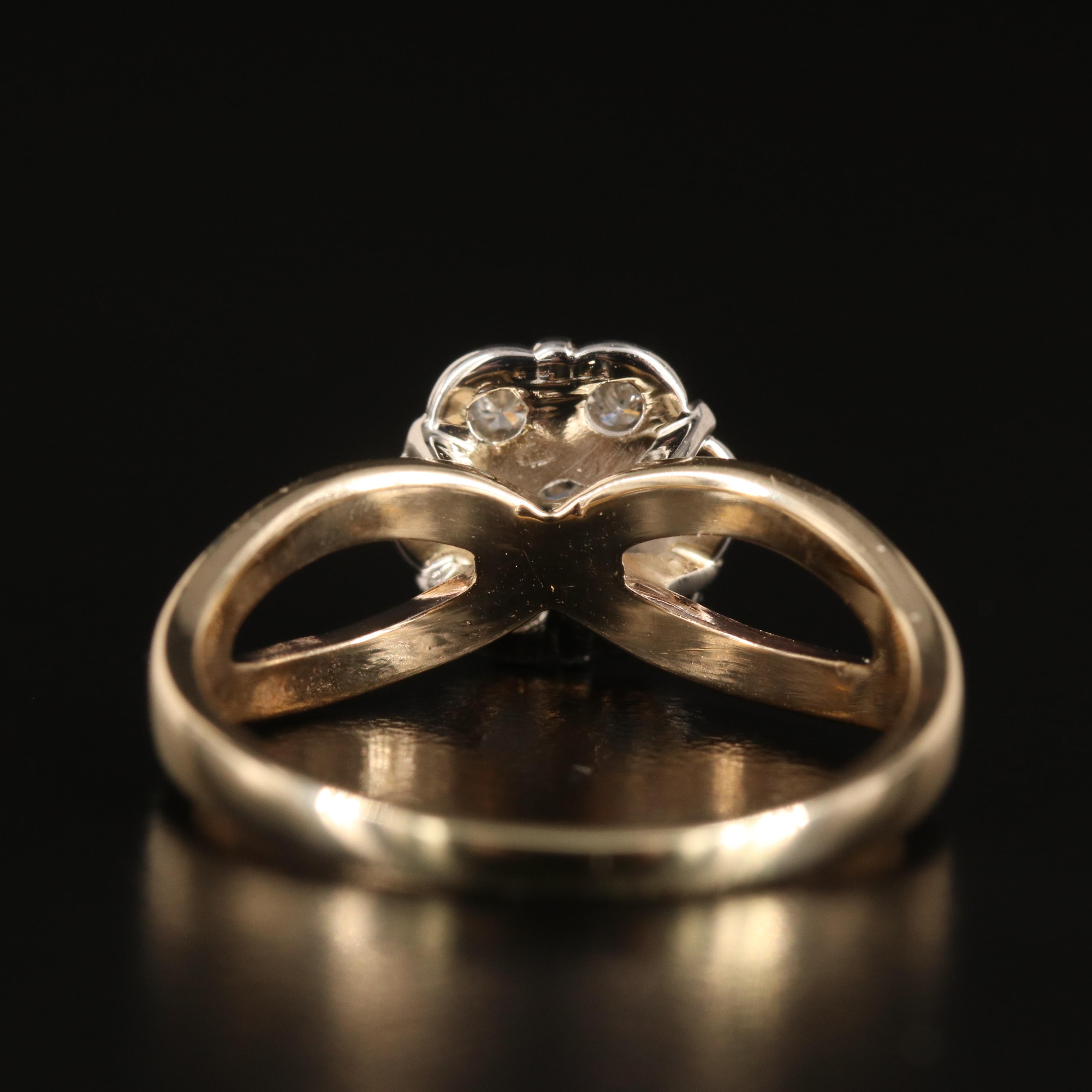 14K 0.28 CTW Diamond Cluster Ring